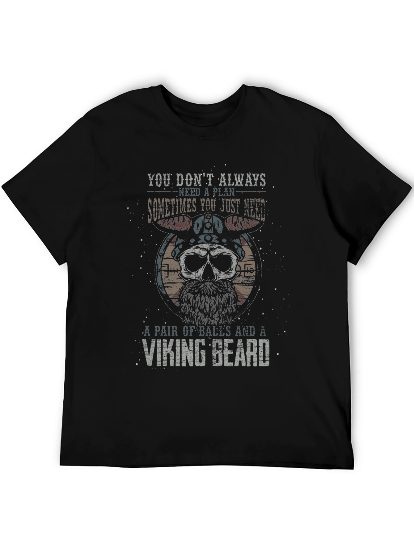 Viking Skull T-Shirt: Balls and Beard