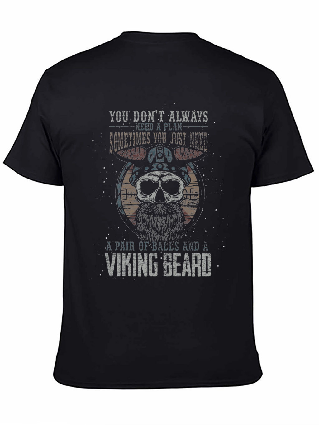 Viking Skull T-Shirt: Balls and Beard