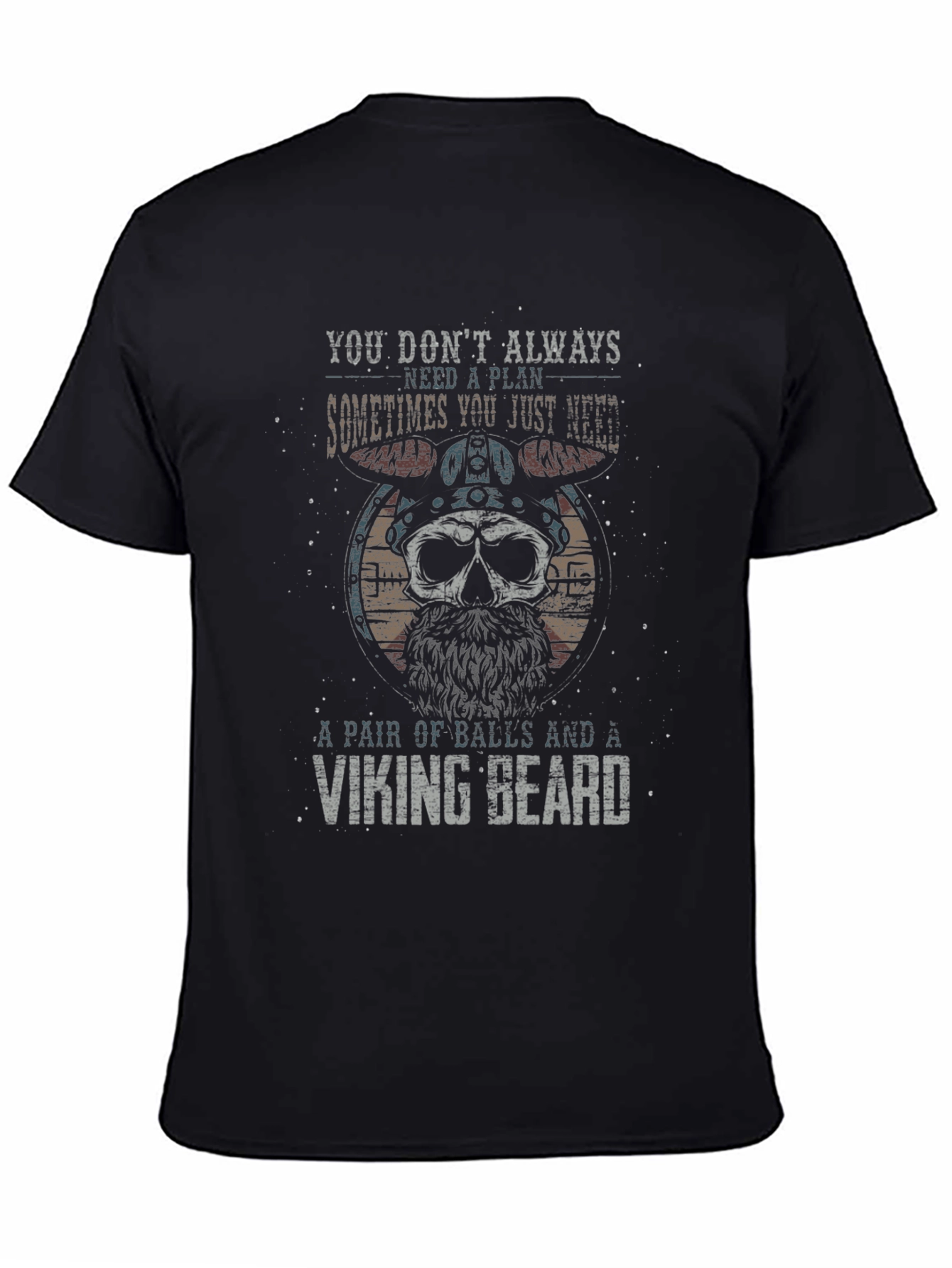 Viking Skull T-Shirt: Balls and Beard