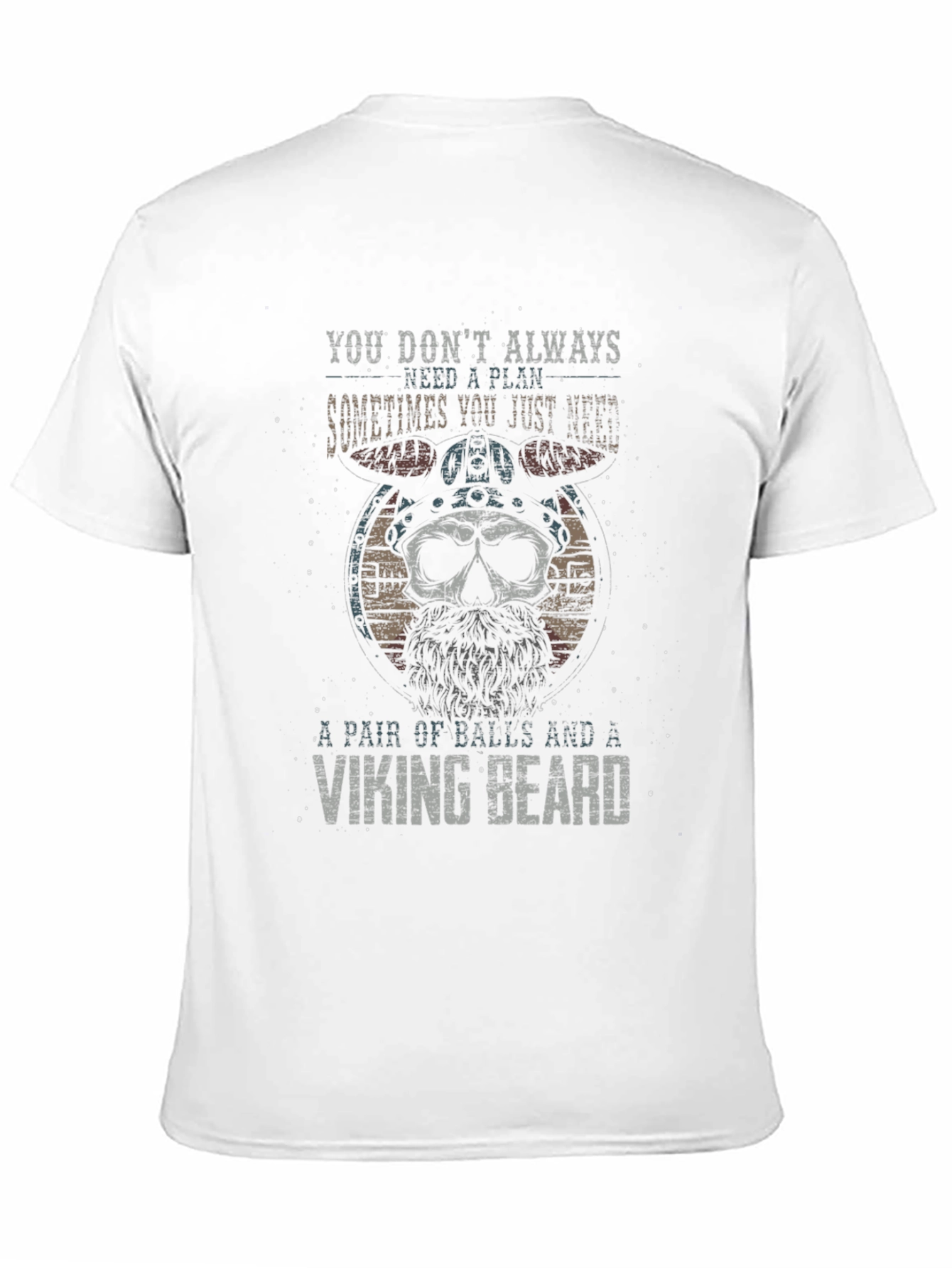 Viking Skull T-Shirt: Balls and Beard