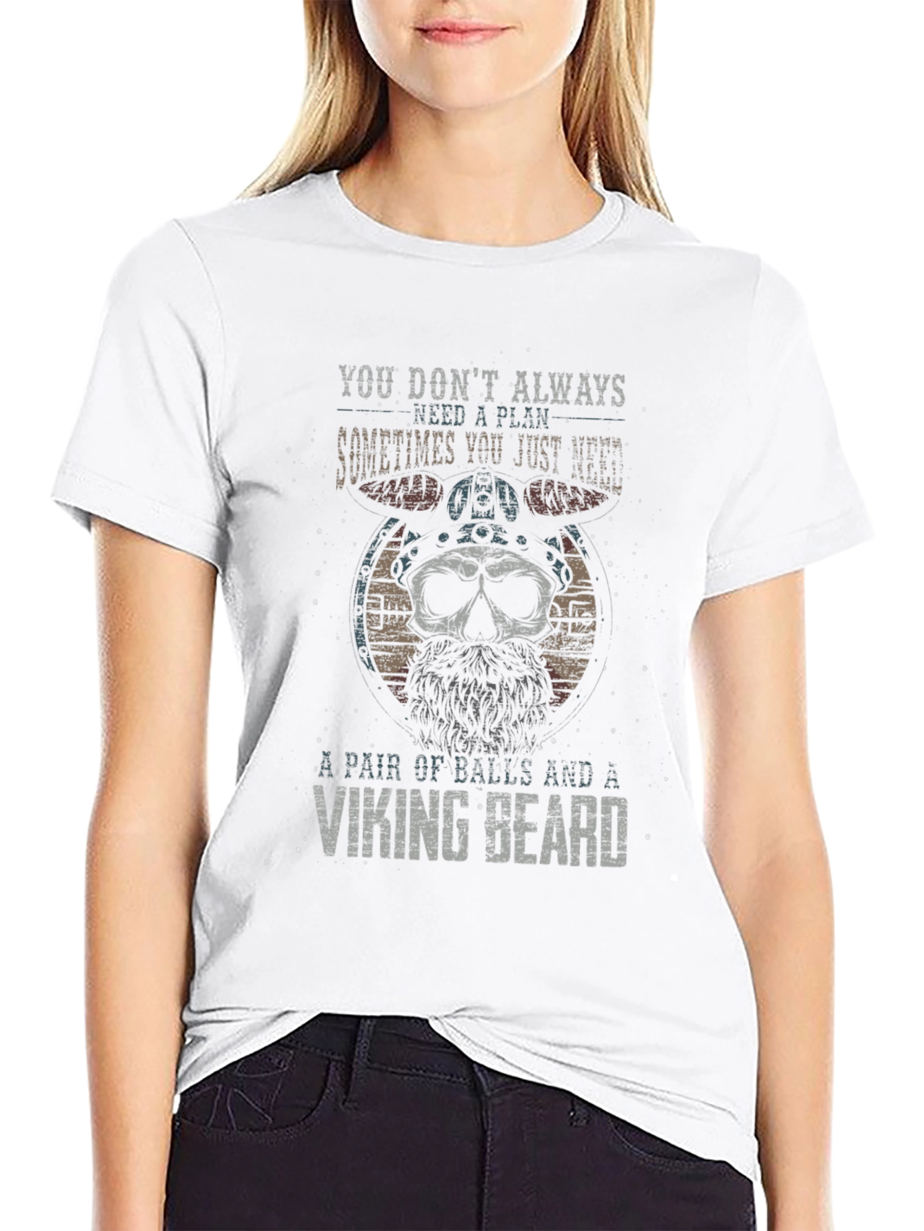 Viking Skull T-Shirt: Balls and Beard