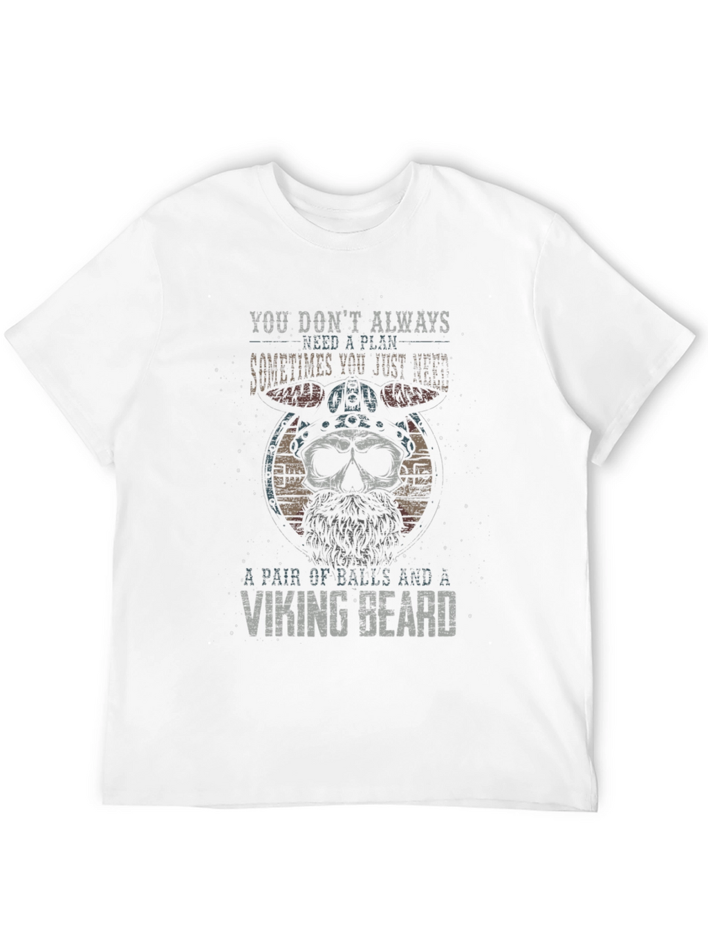 Viking Skull T-Shirt: Balls and Beard