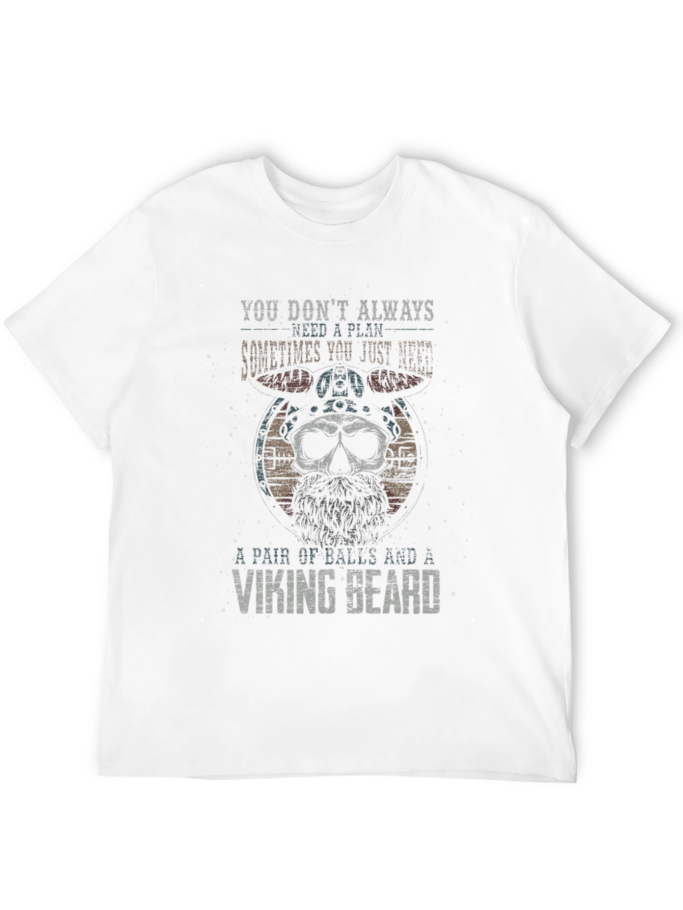 Viking Skull T-Shirt: Balls and Beard