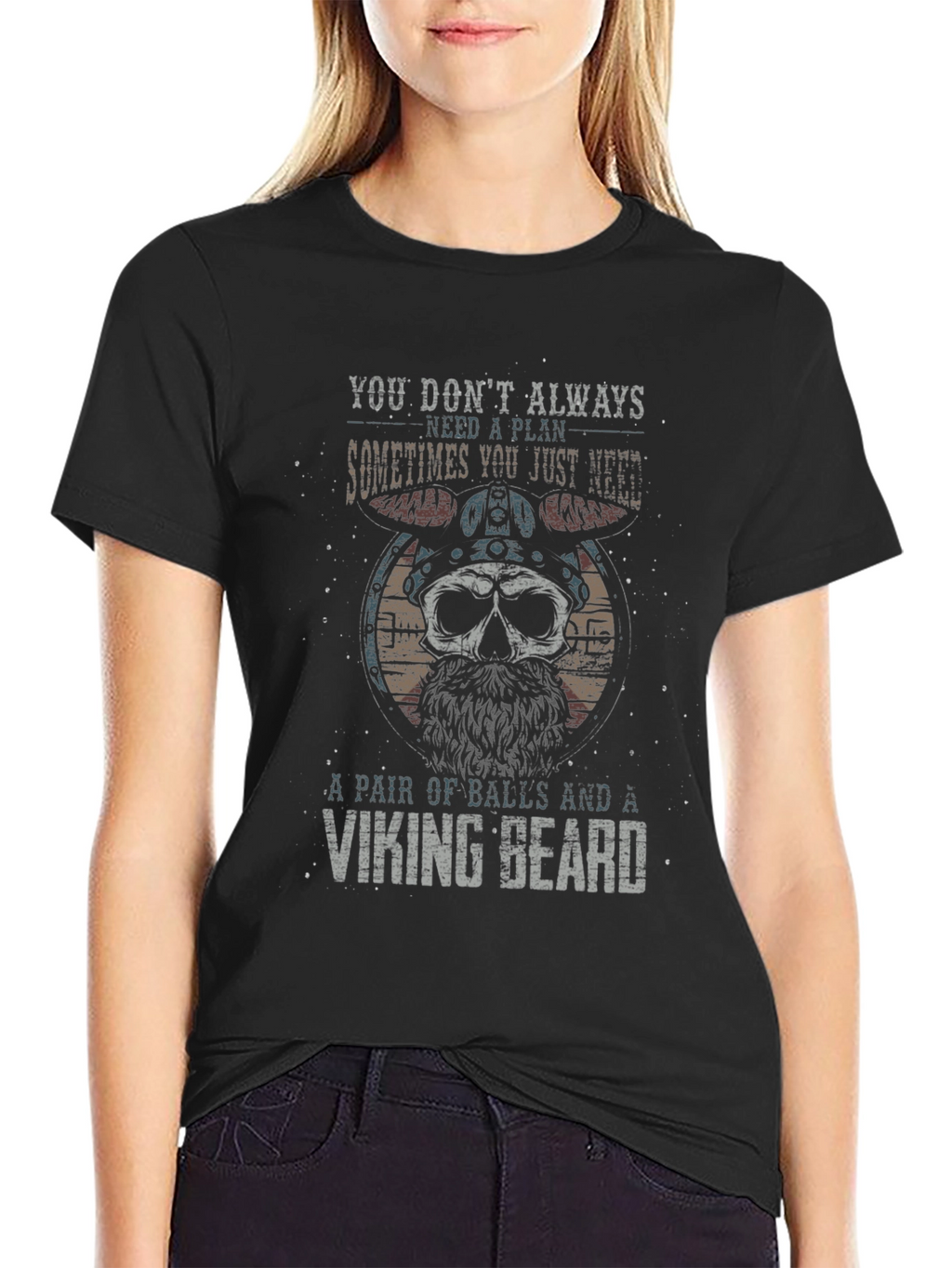 Viking Skull T-Shirt: Balls and Beard