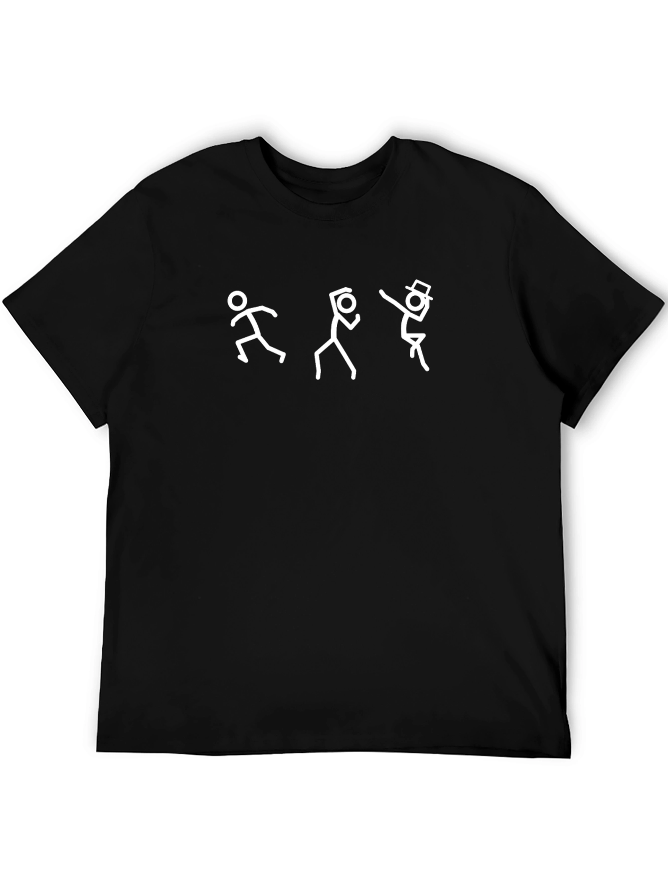 Stick Figure Dancing Black T-Shirt