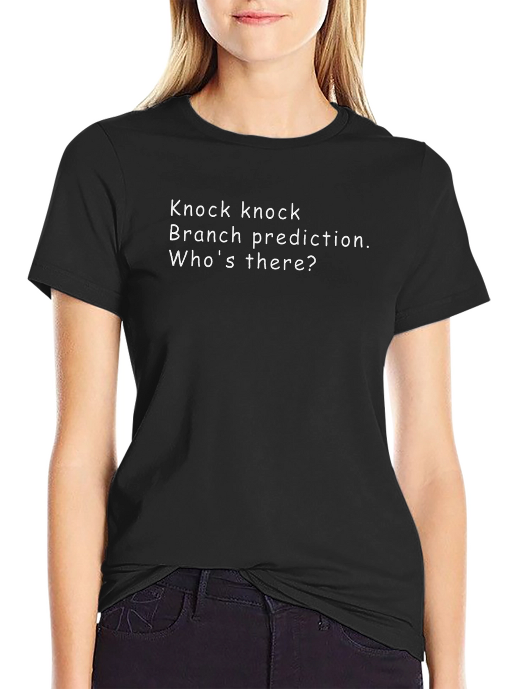 Knock Knock Branch Prediction T-Shirt - Black Cotton Blend