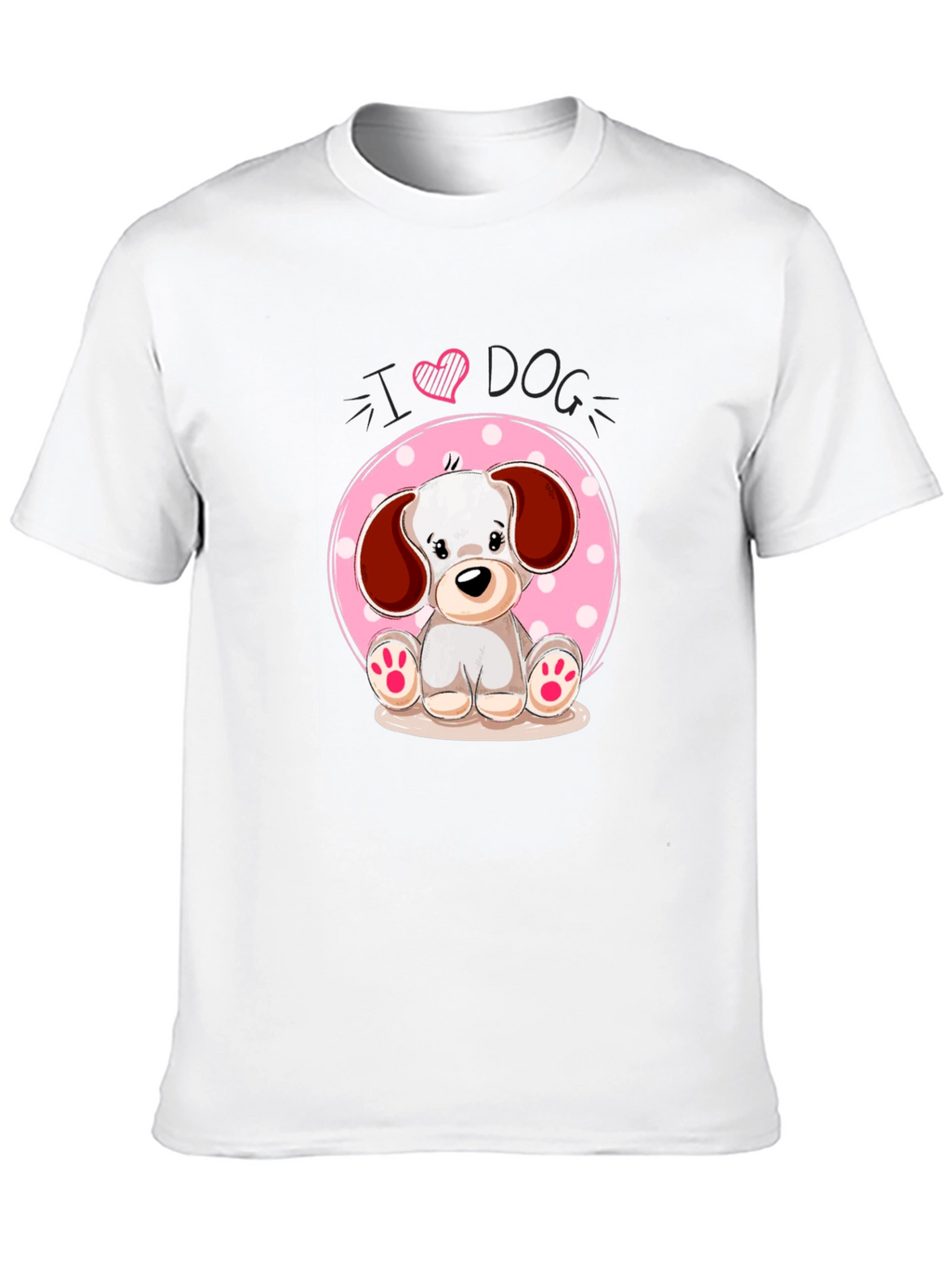 I Heart Dog Cute Puppy Graphic Tee - Black