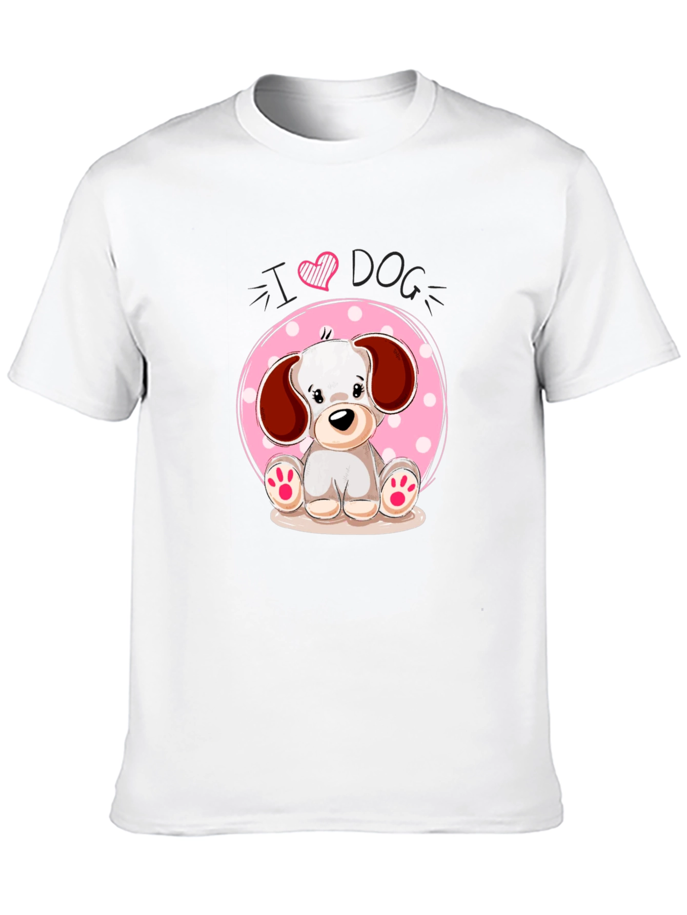 I Heart Dog Cute Puppy Graphic Tee - Black