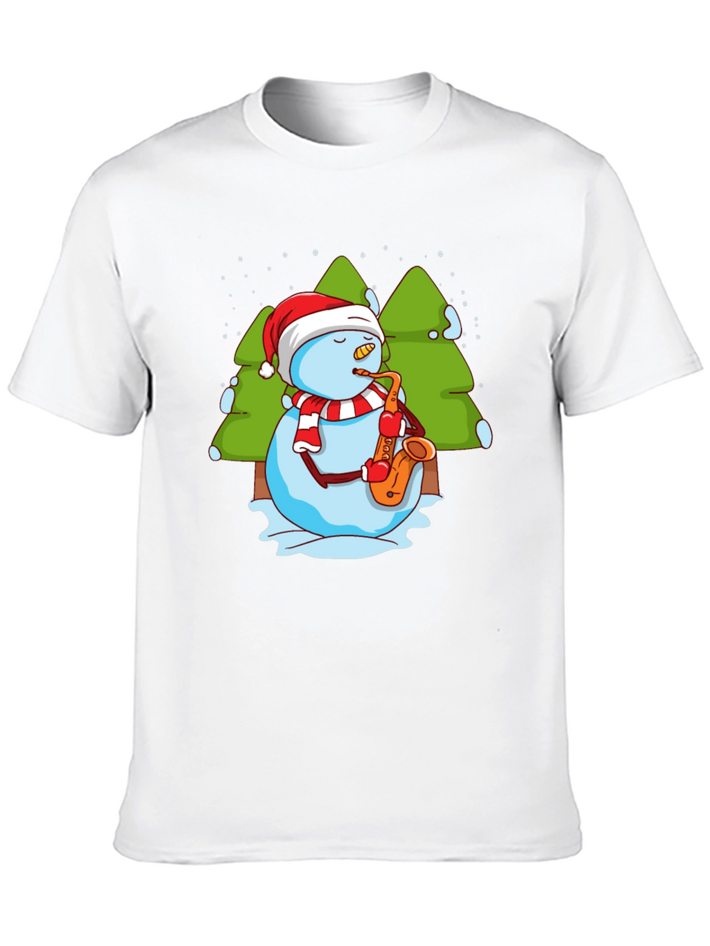 Snowman Saxophone Christmas T-Shirt