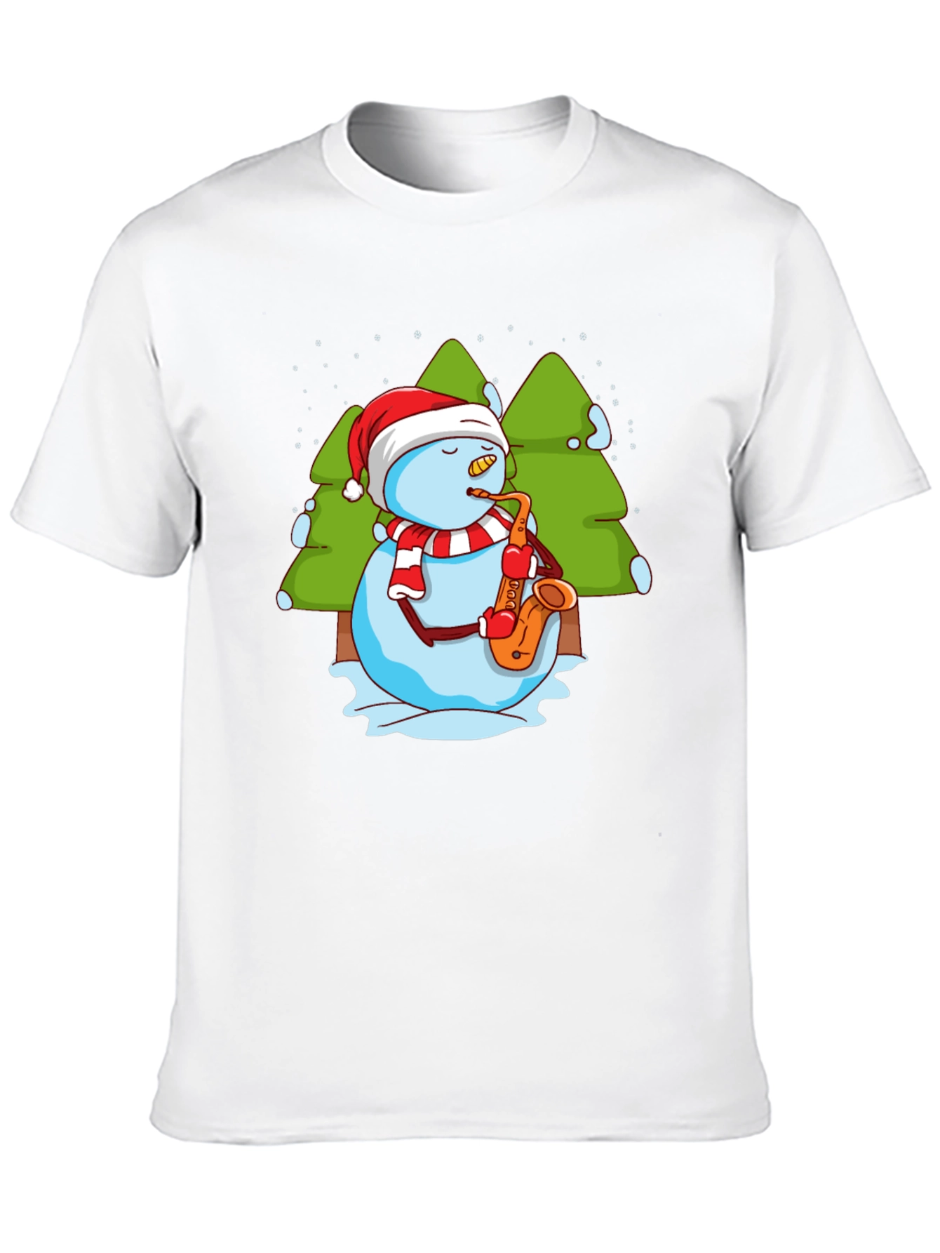 Snowman Saxophone Christmas T-Shirt