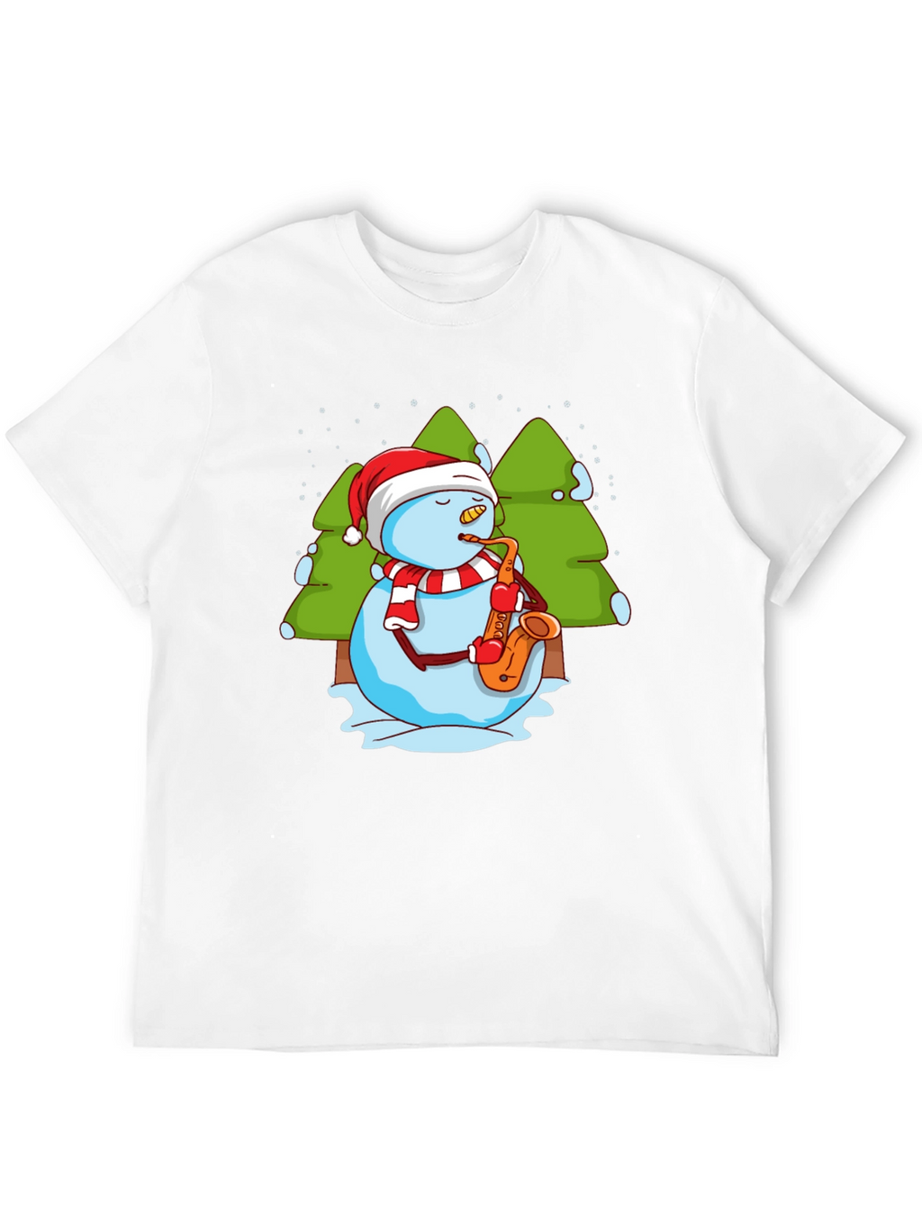 Snowman Saxophone Christmas T-Shirt