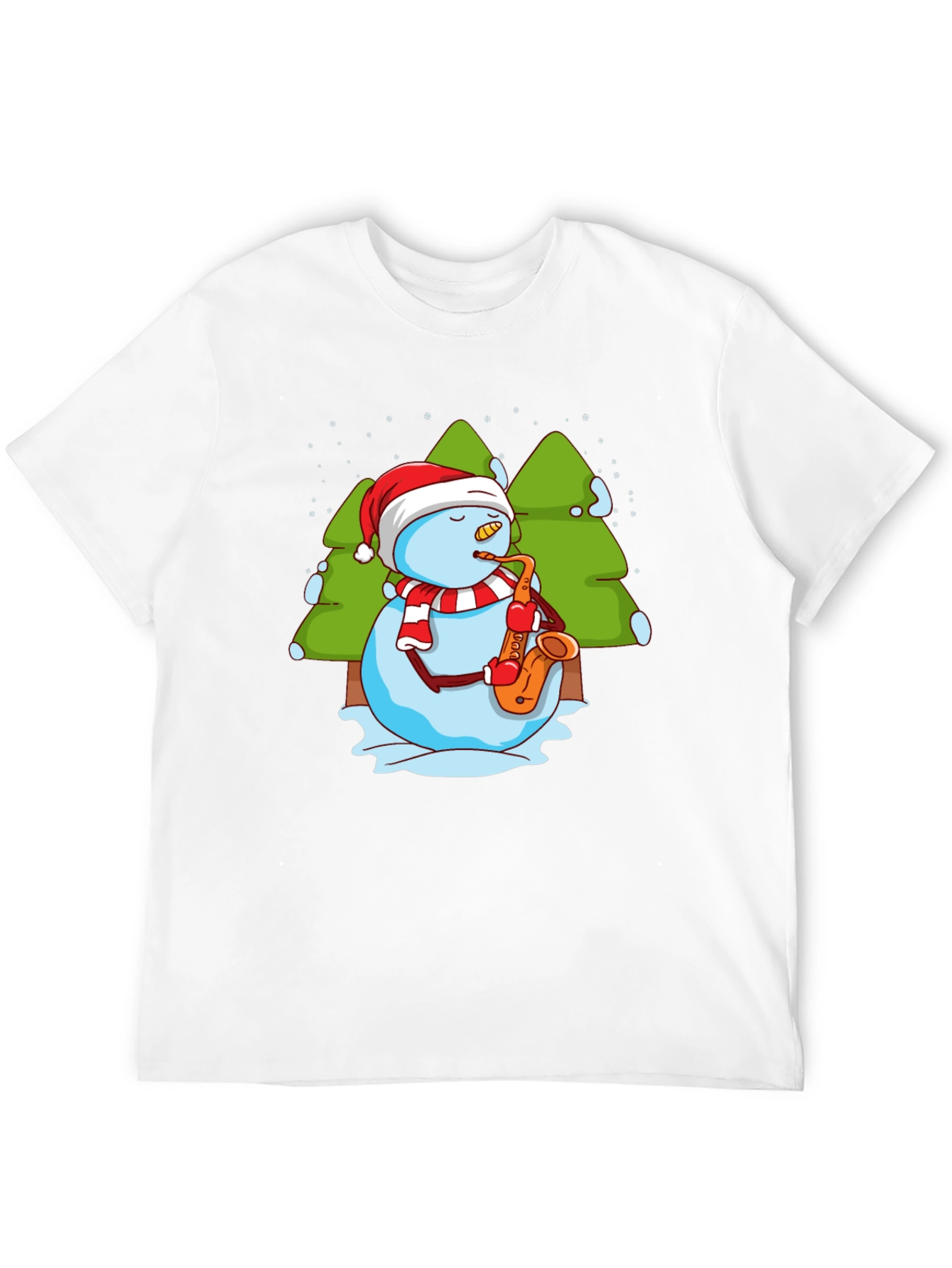 Snowman Saxophone Christmas T-Shirt