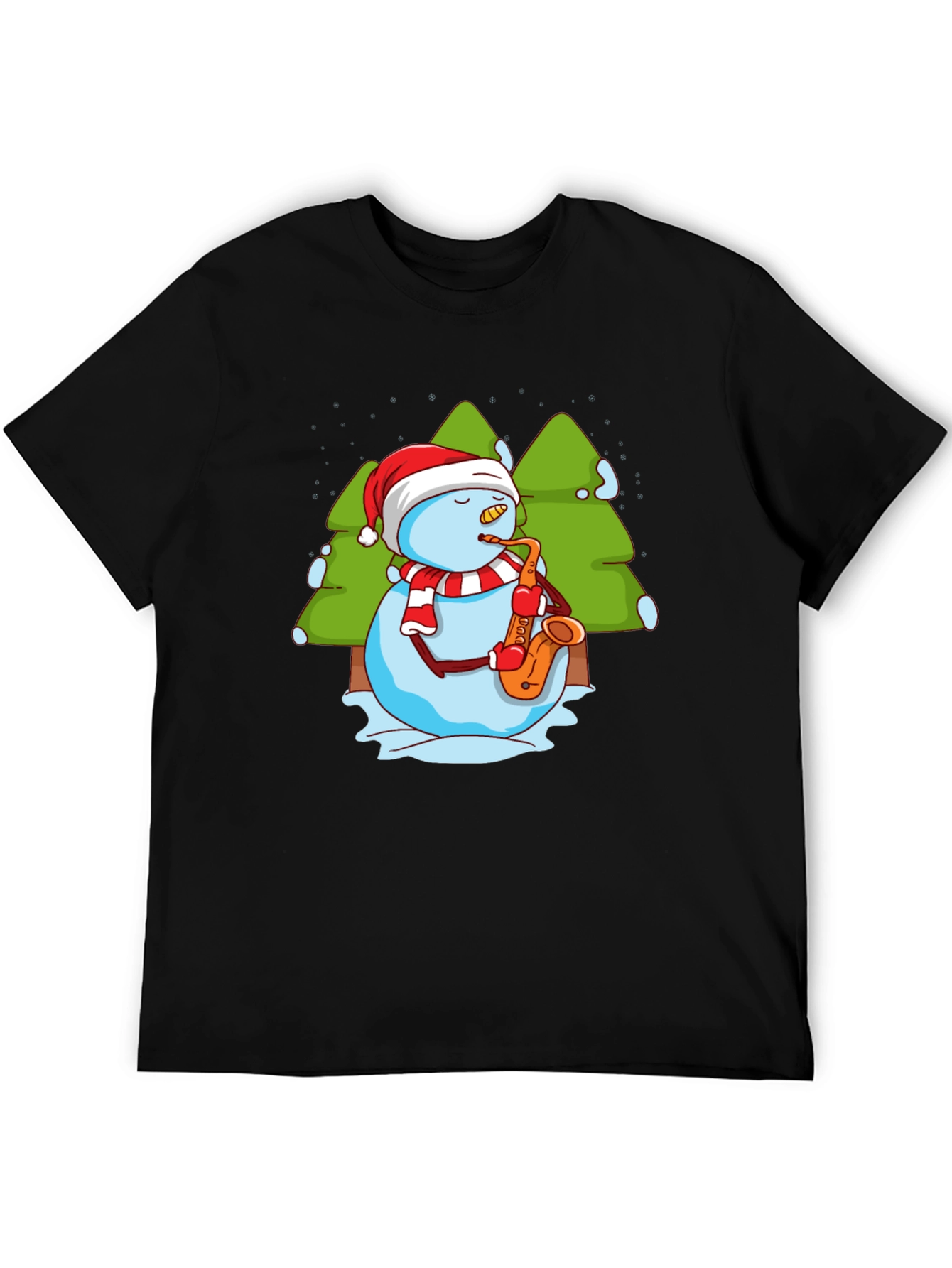 Snowman Saxophone Christmas T-Shirt