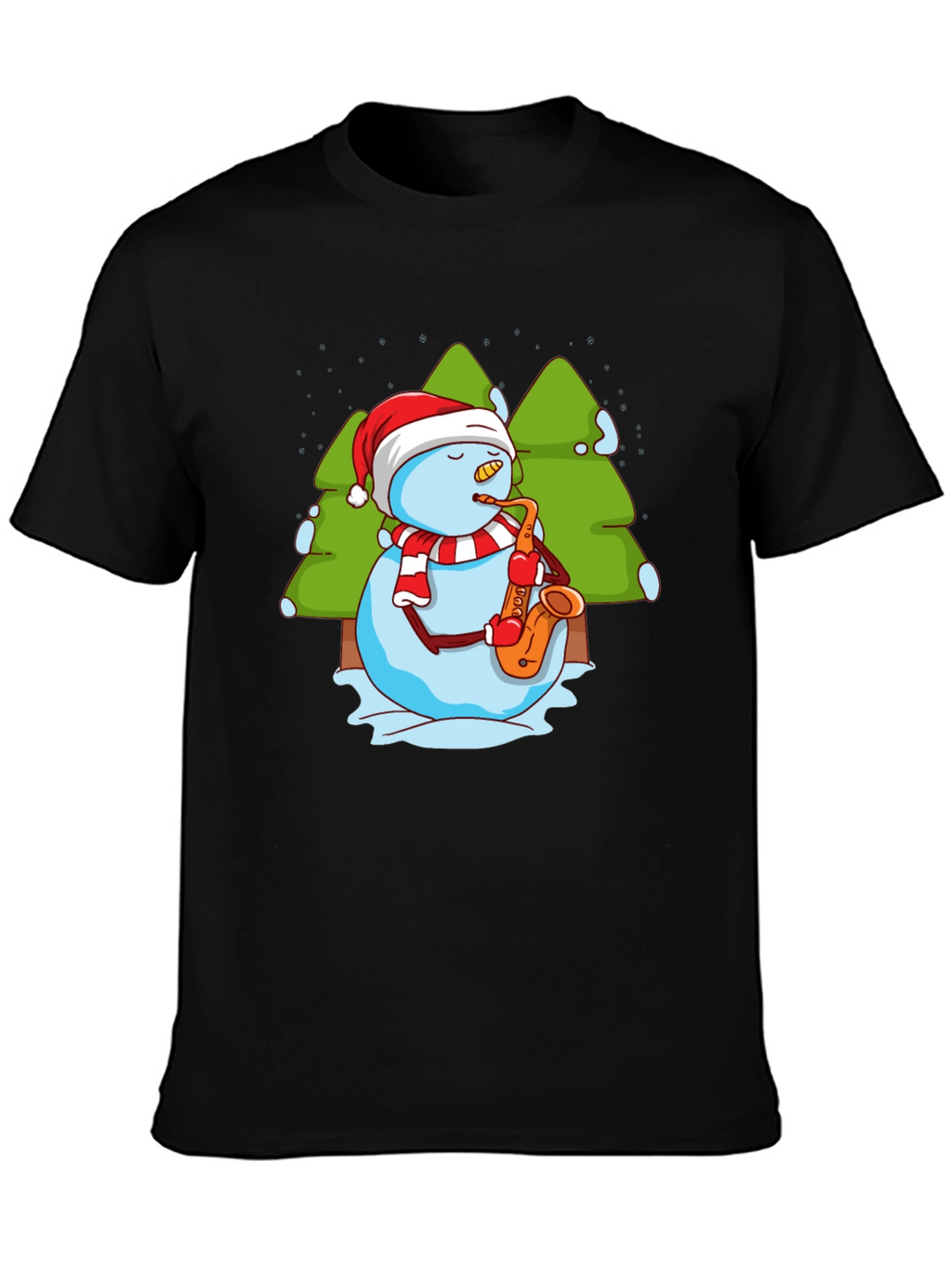 Snowman Saxophone Christmas T-Shirt