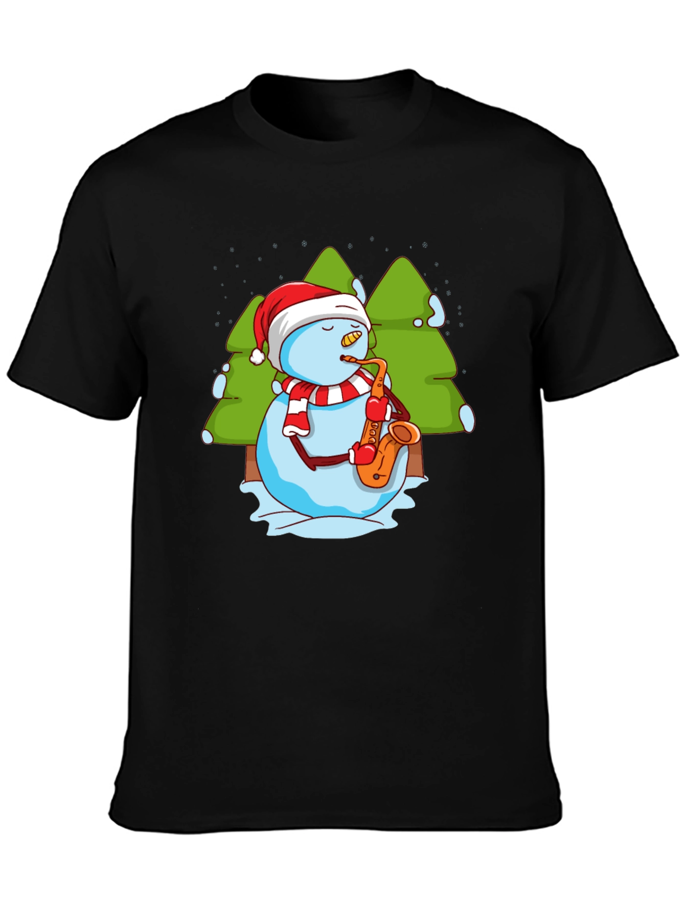 Snowman Saxophone Christmas T-Shirt