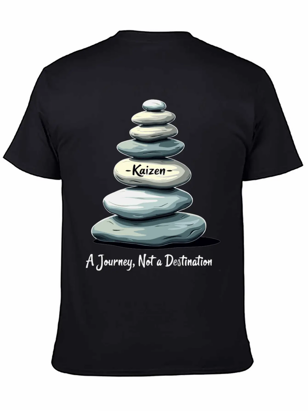 Kaizen: A Journey, Not A Unisex Short Sleeve Soft Cotton T-Shirt – Casual Everyday Wear