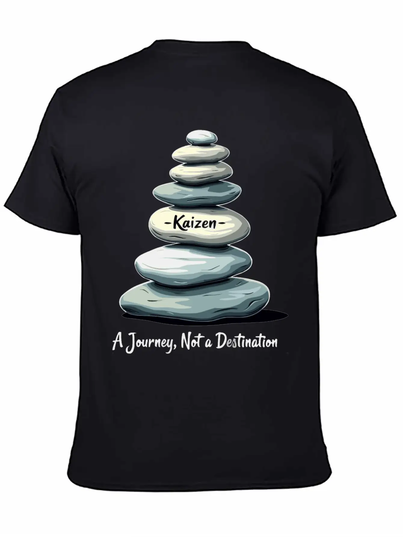 Kaizen: A Journey, Not A Unisex Short Sleeve Soft Cotton T-Shirt – Casual Everyday Wear