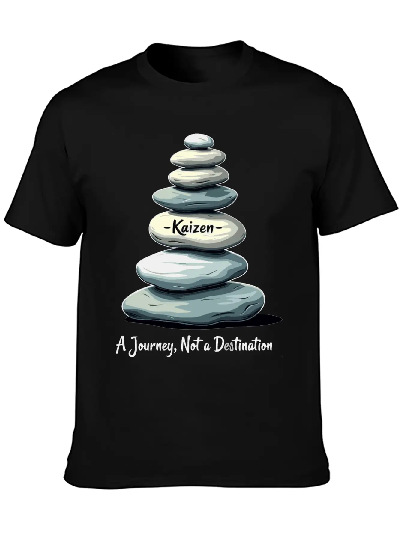 Kaizen: A Journey, Not A Unisex Short Sleeve Soft Cotton T-Shirt – Casual Everyday Wear