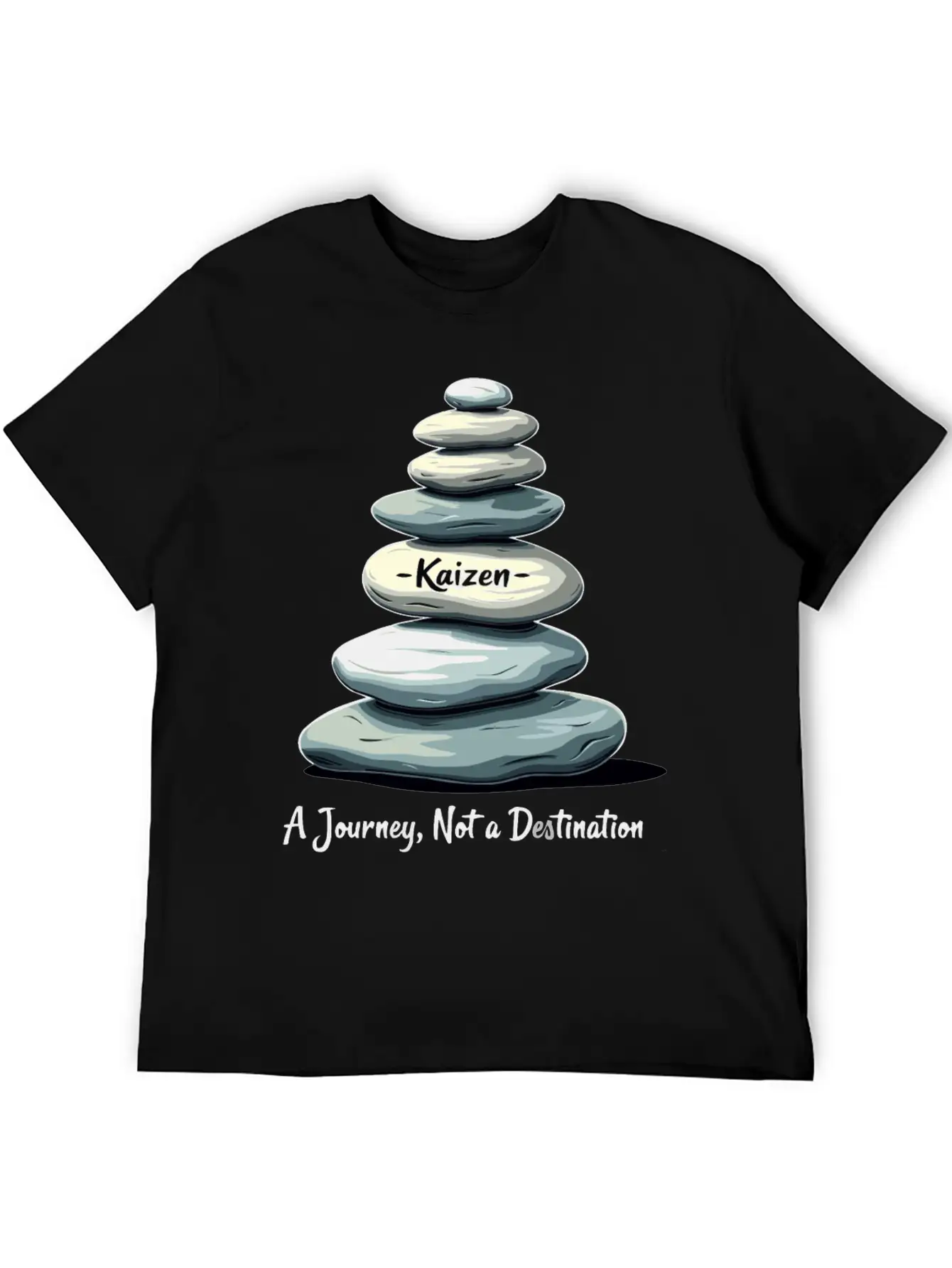 Kaizen: A Journey, Not A Unisex Short Sleeve Soft Cotton T-Shirt – Casual Everyday Wear