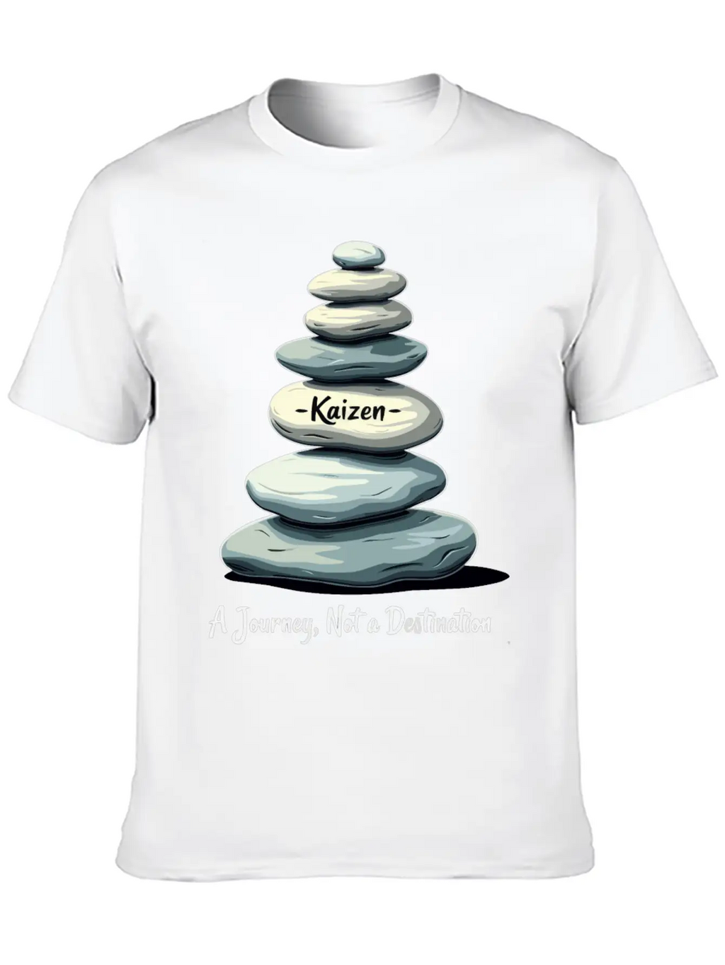 Kaizen: A Journey, Not A Unisex Short Sleeve Soft Cotton T-Shirt – Casual Everyday Wear