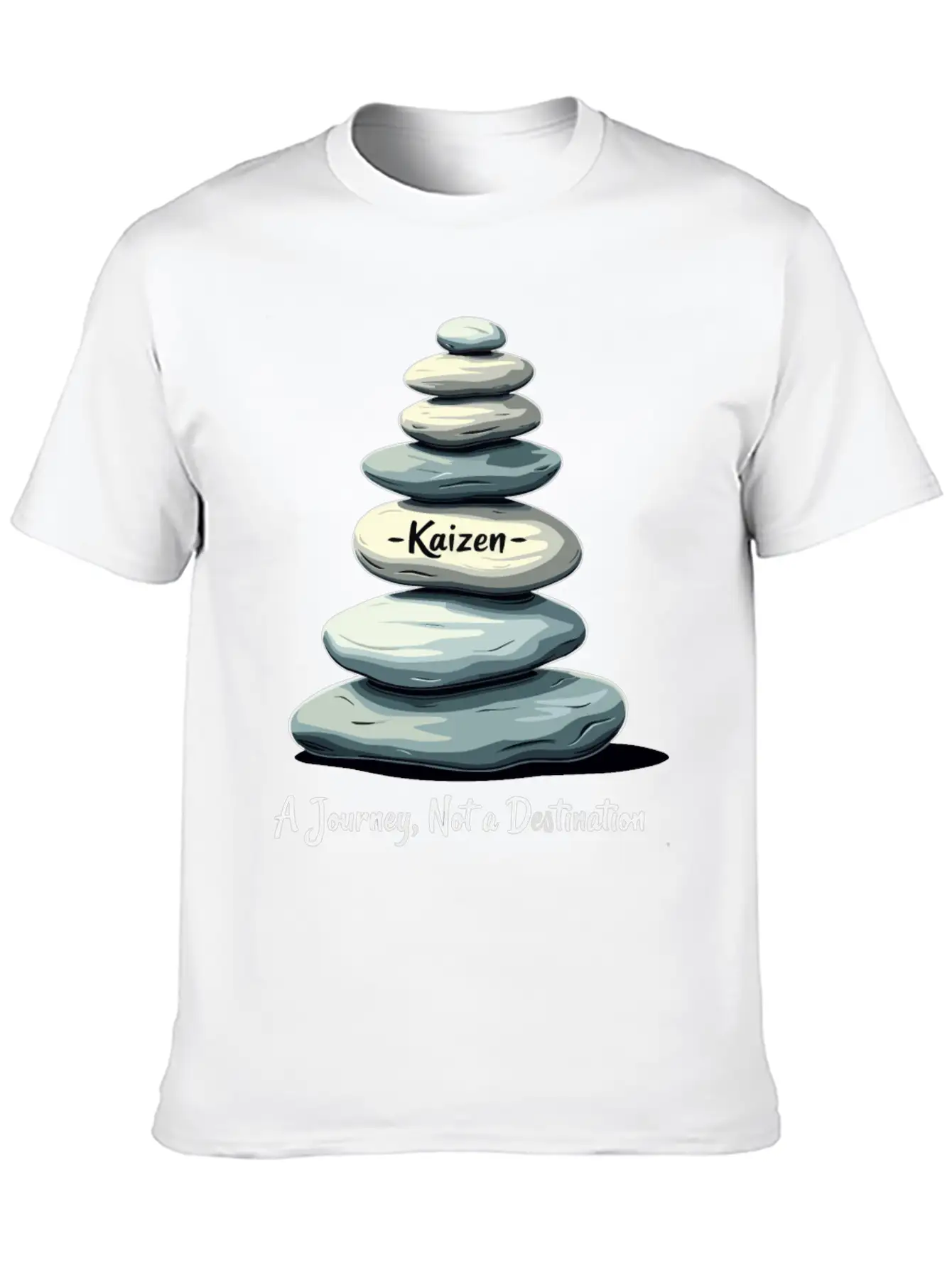 Kaizen: A Journey, Not A Unisex Short Sleeve Soft Cotton T-Shirt – Casual Everyday Wear