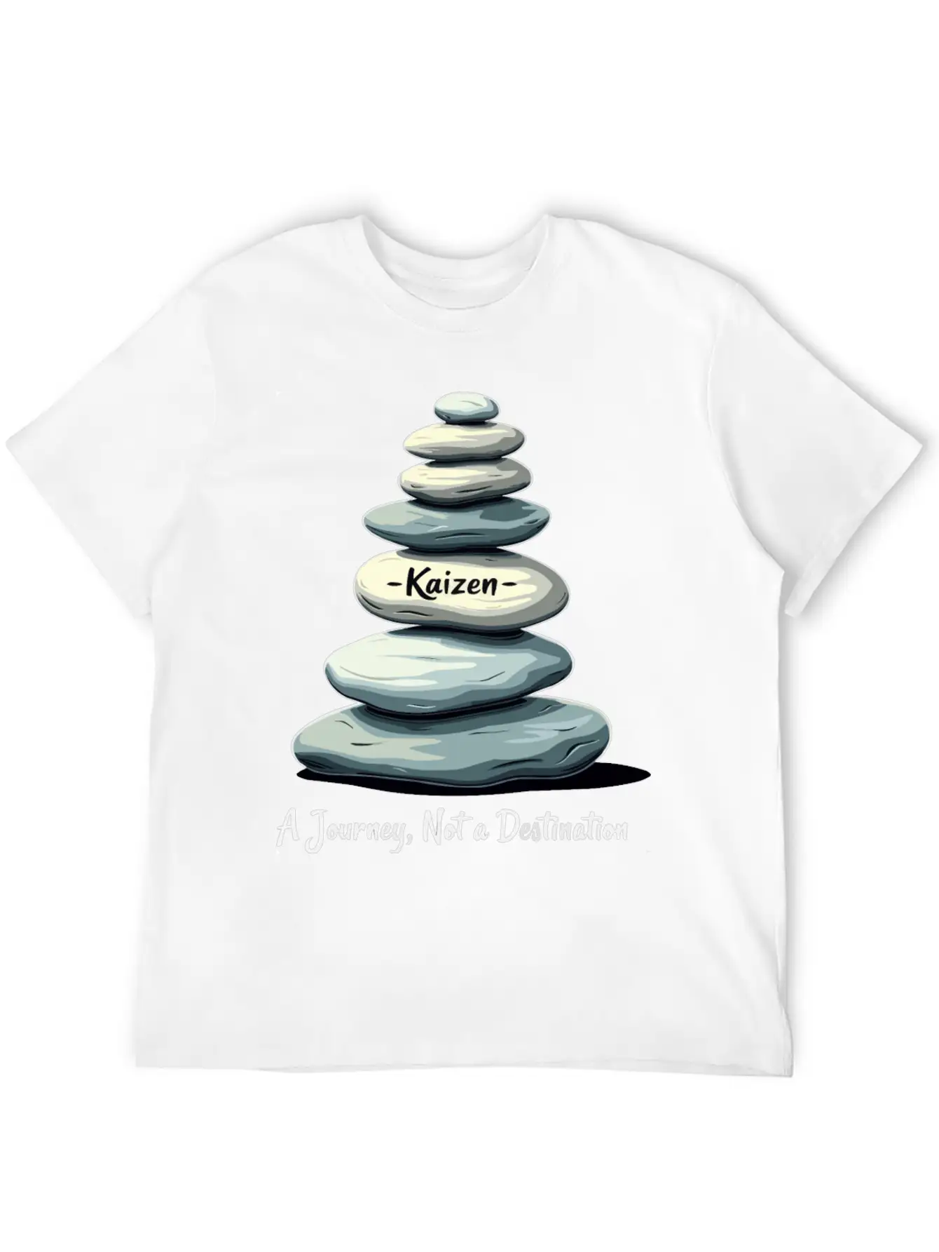 Kaizen: A Journey, Not A Unisex Short Sleeve Soft Cotton T-Shirt – Casual Everyday Wear