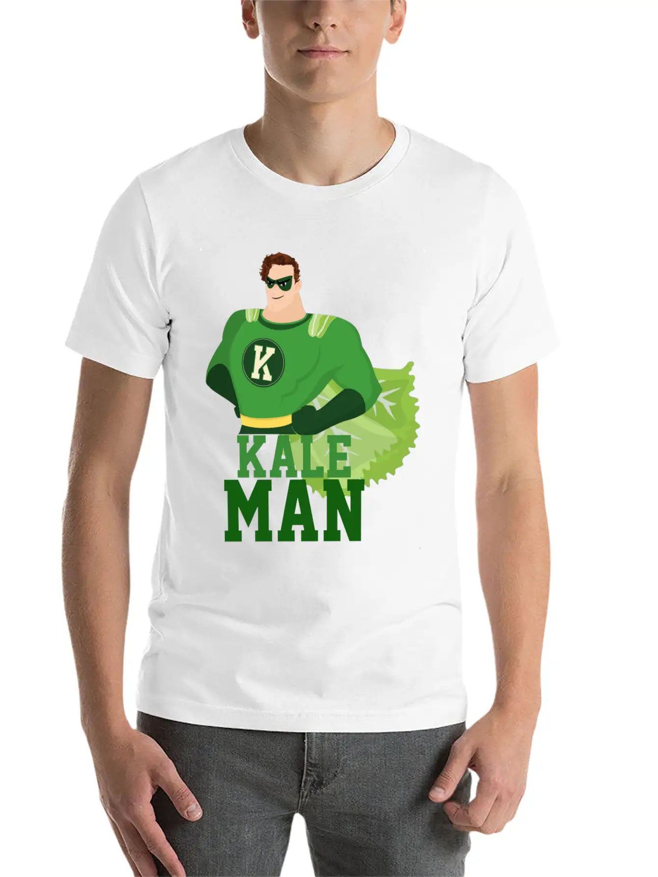 KaleMan Superhero Kale Art For Vegans On A Diet Dark Breathable Soft Cotton T-Shirt – Timeless Casual Look
