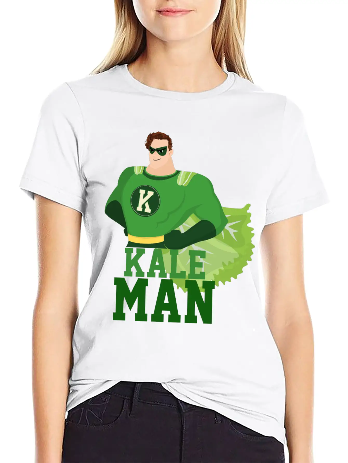 KaleMan Superhero Kale Art For Vegans On A Diet Dark Breathable Soft Cotton T-Shirt – Timeless Casual Look
