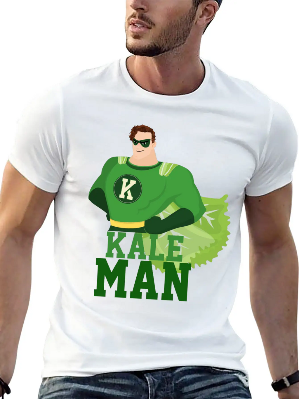 KaleMan Superhero Kale Art For Vegans On A Diet Dark Breathable Soft Cotton T-Shirt – Timeless Casual Look