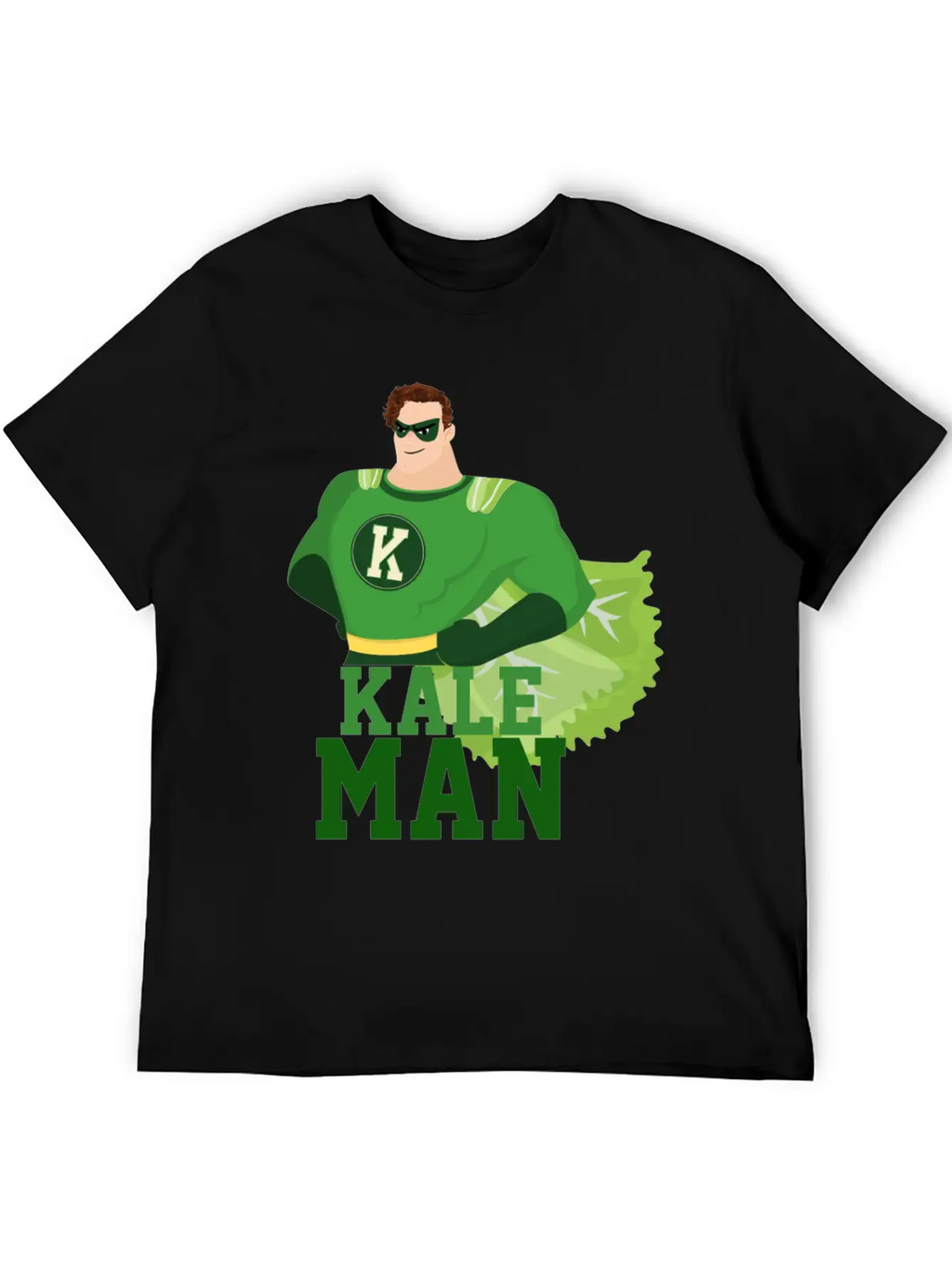 KaleMan Superhero Kale Art For Vegans On A Diet Dark Breathable Soft Cotton T-Shirt – Timeless Casual Look