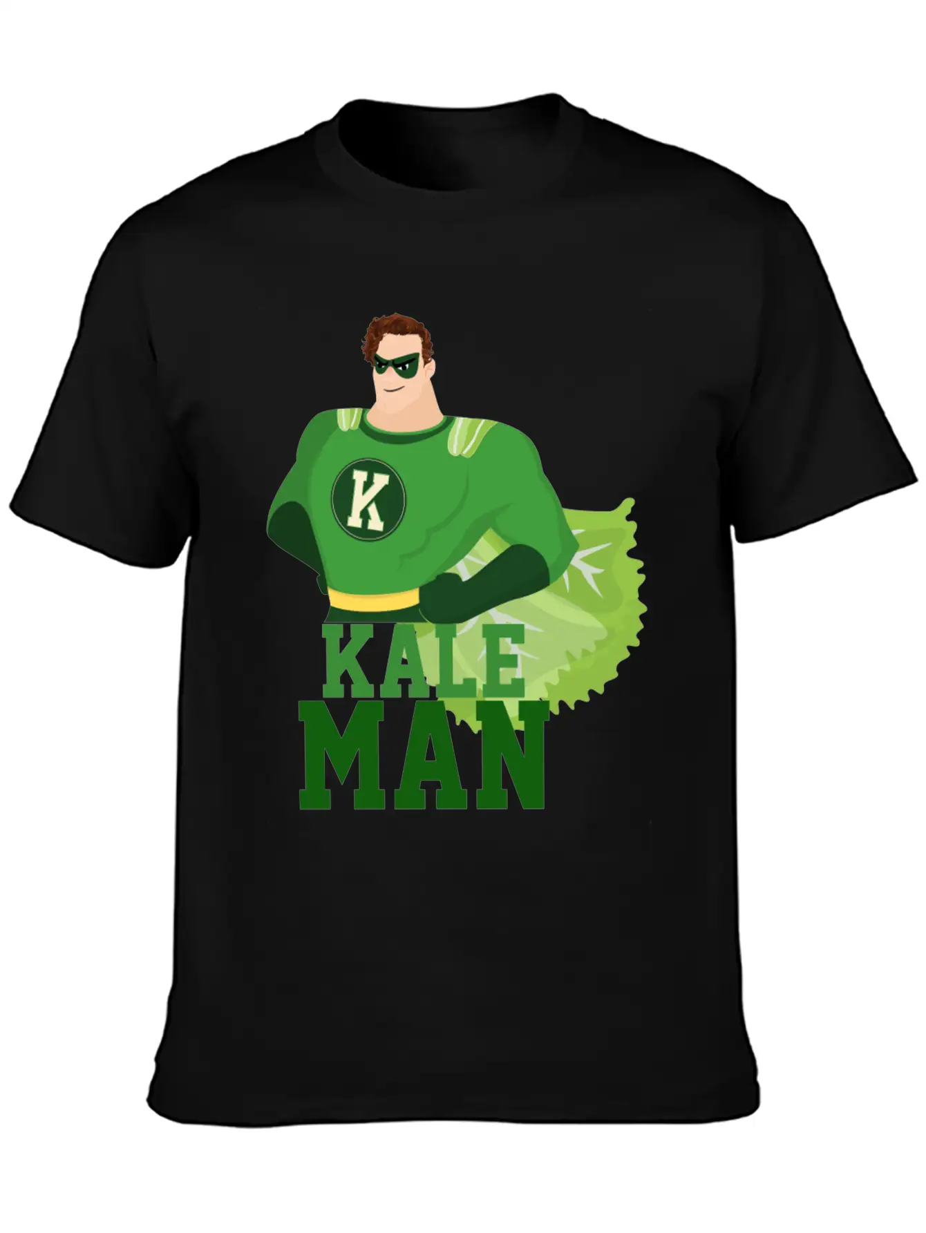 KaleMan Superhero Kale Art For Vegans On A Diet Dark Breathable Soft Cotton T-Shirt – Timeless Casual Look