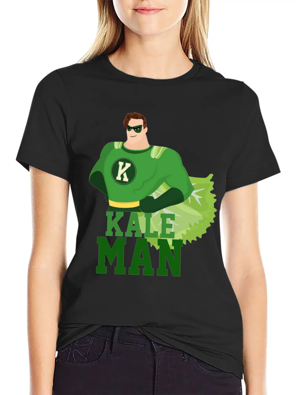 KaleMan Superhero Kale Art For Vegans On A Diet Dark Breathable Soft Cotton T-Shirt – Timeless Casual Look