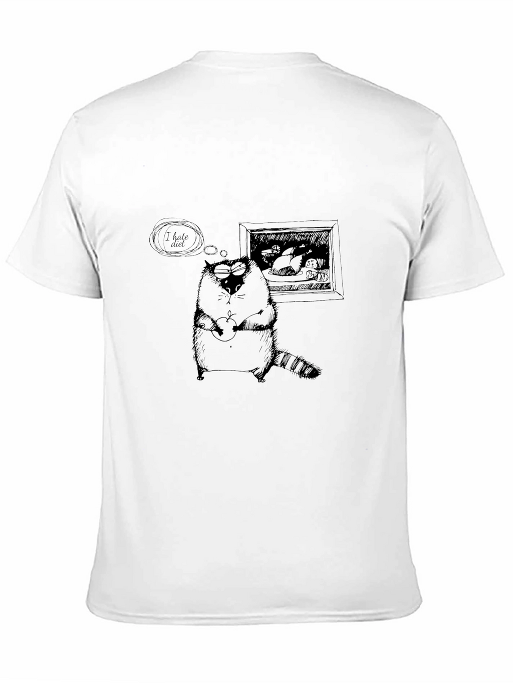 Funny I Hate Diet Raccoon T-Shirt - Black
