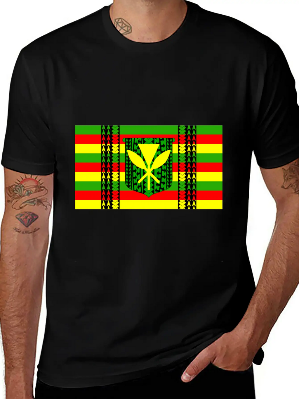 Kanaka Maoli Tribal Flag Essential Cotton Tee For Daily Outfits – Unisex Style