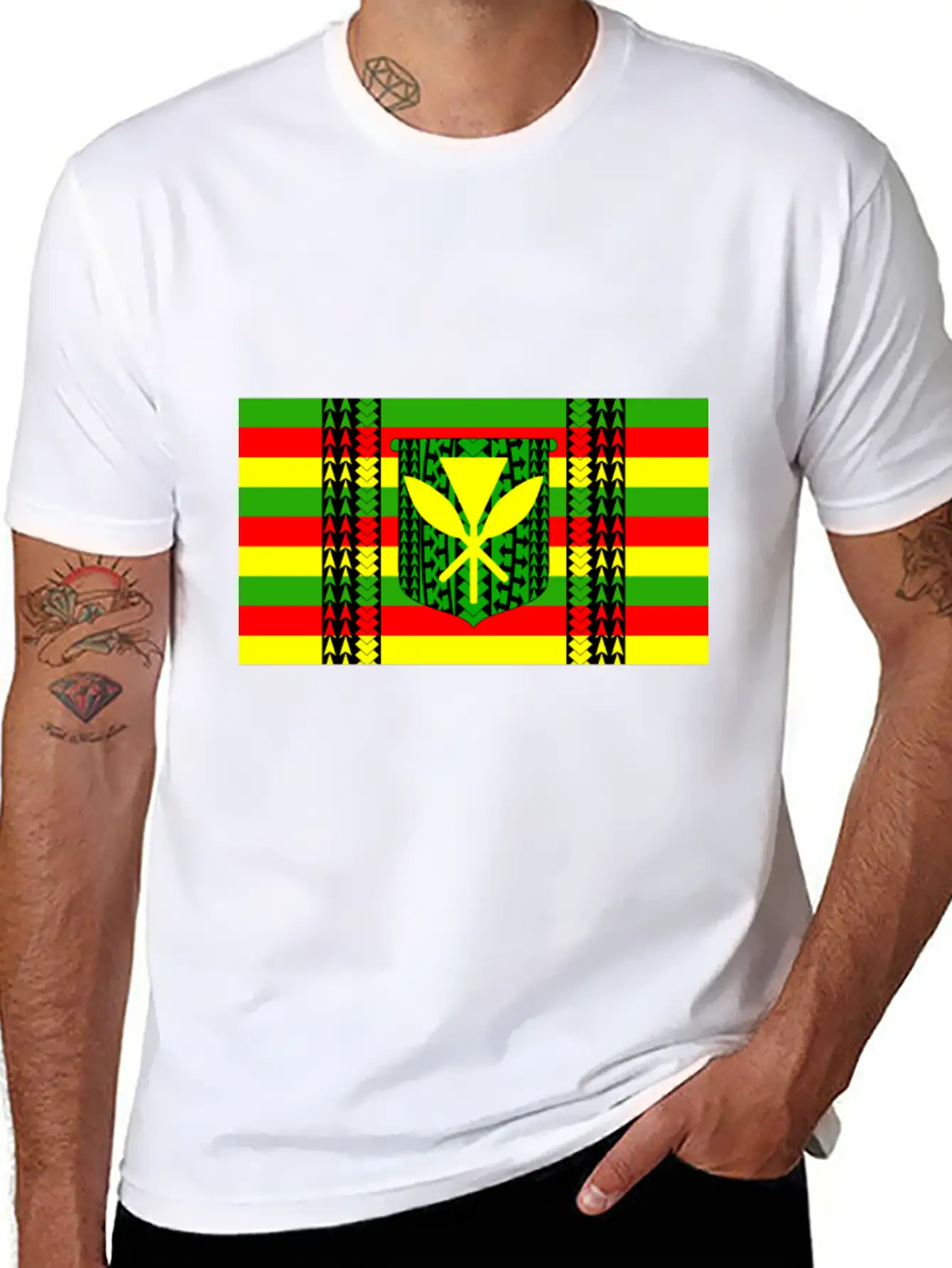 Kanaka Maoli Tribal Flag Essential Cotton Tee For Daily Outfits – Unisex Style