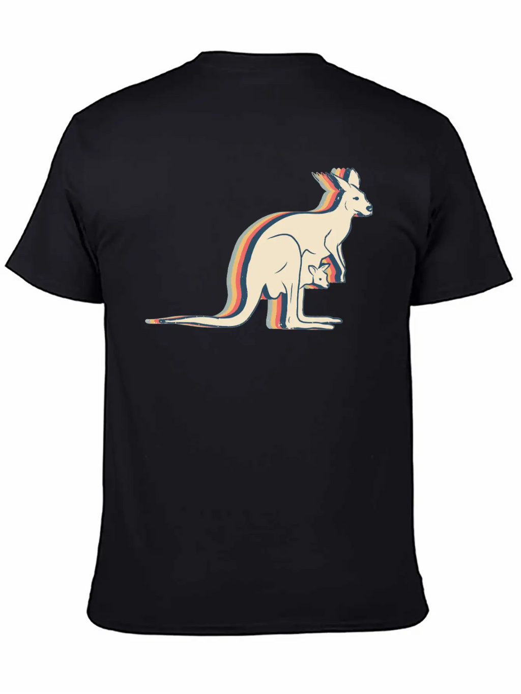Kangaroo Australia Retro Line Art Breathable Soft Cotton T-Shirt – Timeless Casual Look