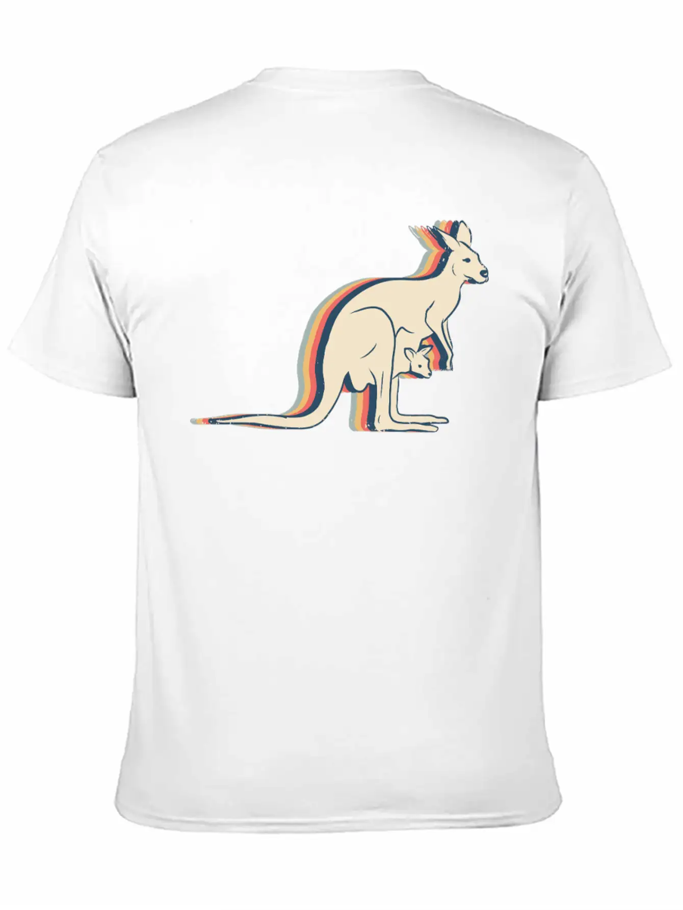 Kangaroo Australia Retro Line Art Breathable Soft Cotton T-Shirt – Timeless Casual Look