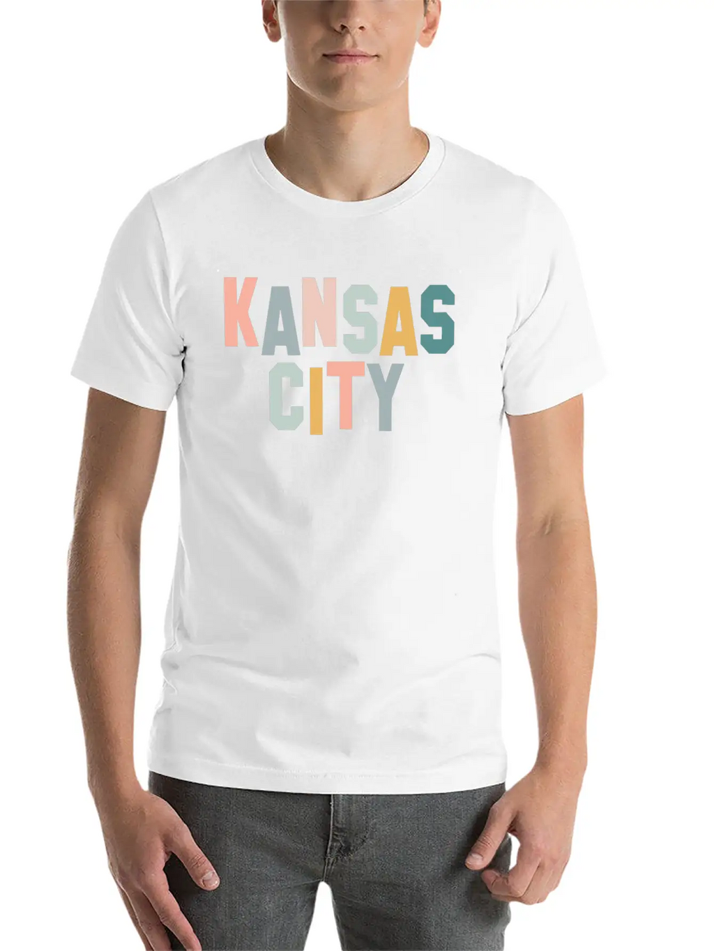 Kansas City Pastel Unisex Short Sleeve Soft Cotton T-Shirt – Casual Everyday Wear