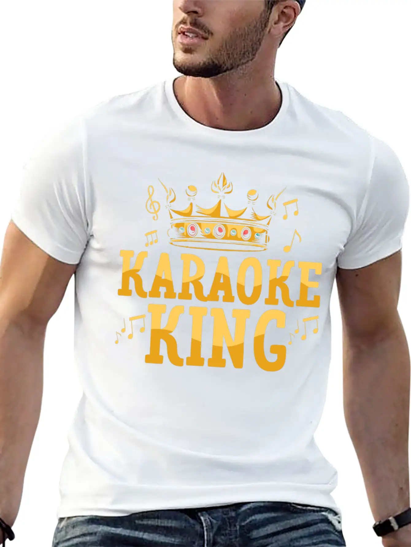 Karaoke King Singing Singer Unisex Casual T-Shirt – Clean Design For Daily Comfort