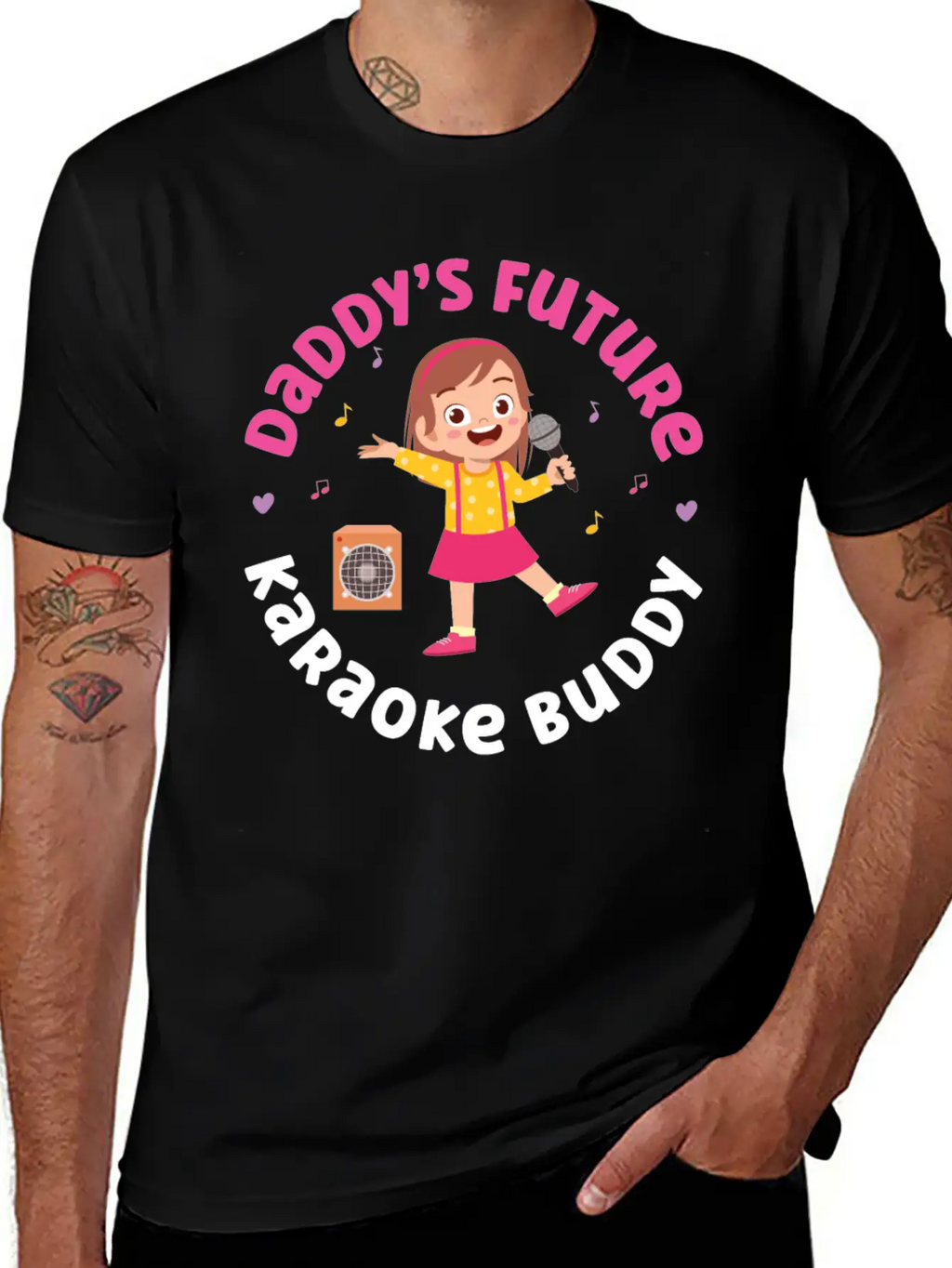 Karaoke Singer Daddy's Future Unisex Short Sleeve Soft Cotton T-Shirt – Casual Everyday Wear