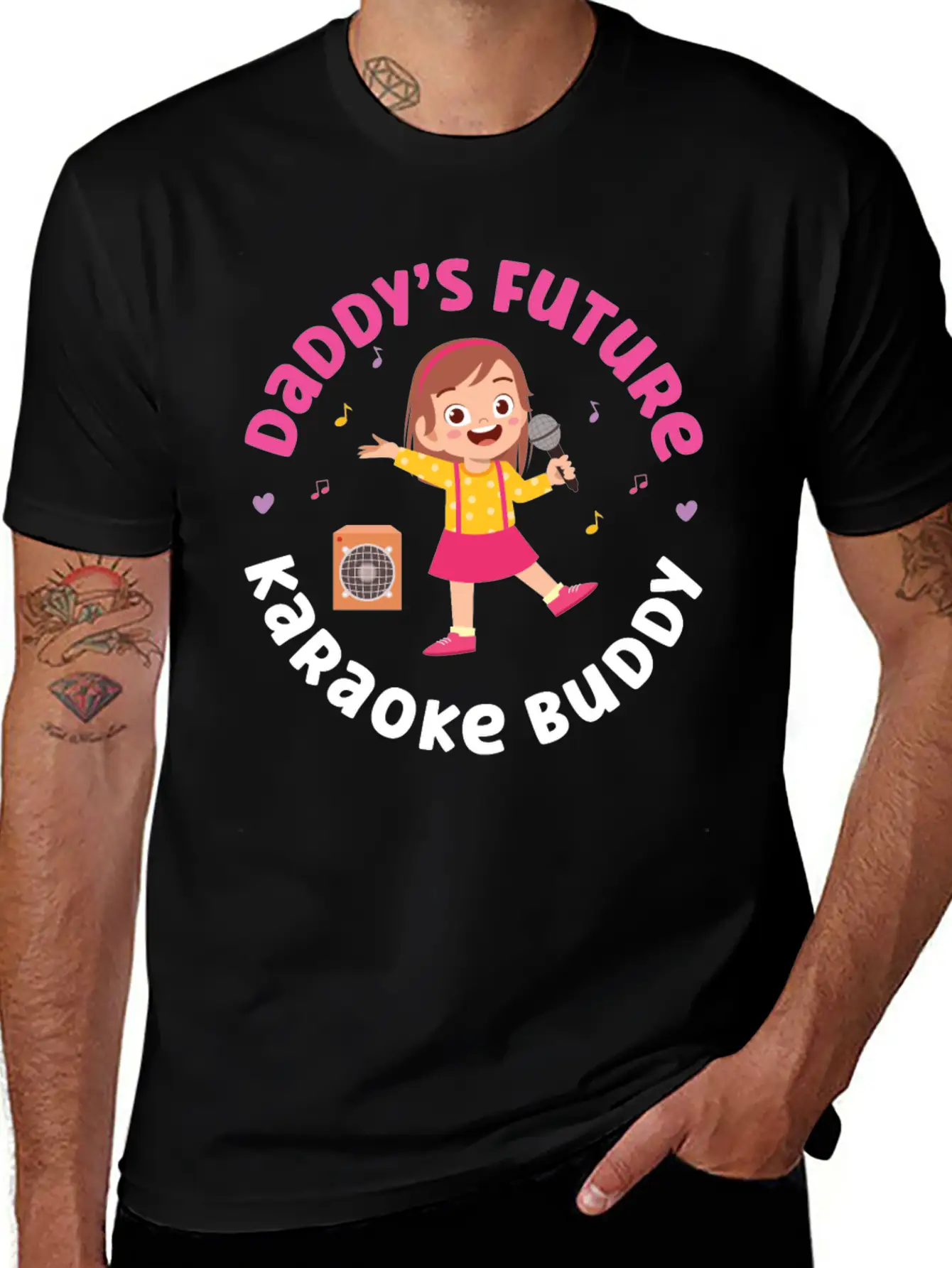 Karaoke Singer Daddy's Future Unisex Short Sleeve Soft Cotton T-Shirt – Casual Everyday Wear