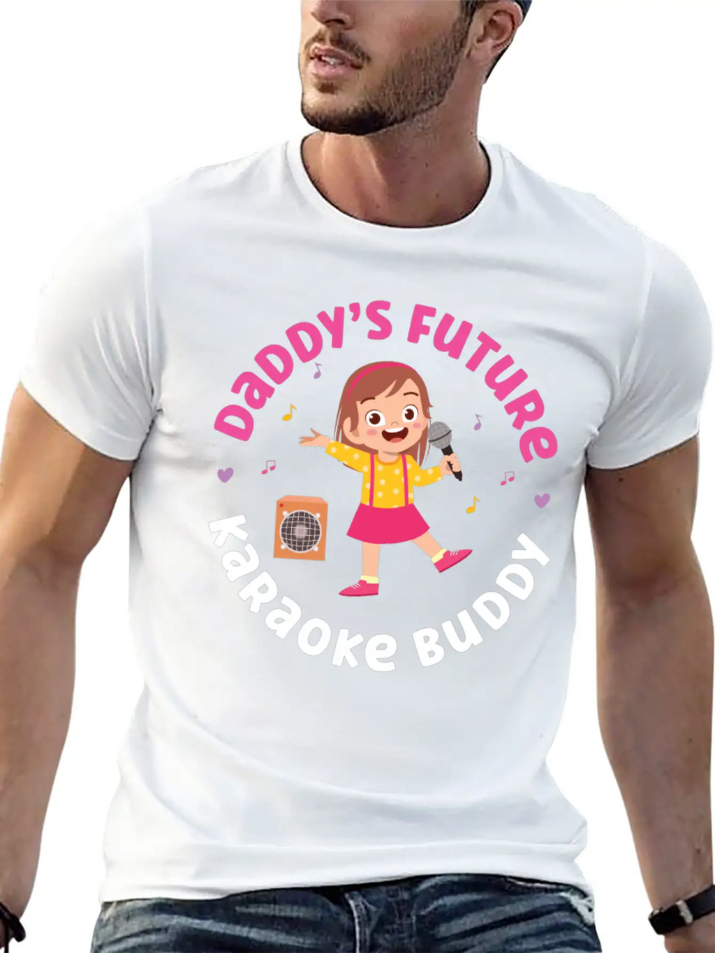 Karaoke Singer Daddy's Future Unisex Short Sleeve Soft Cotton T-Shirt – Casual Everyday Wear
