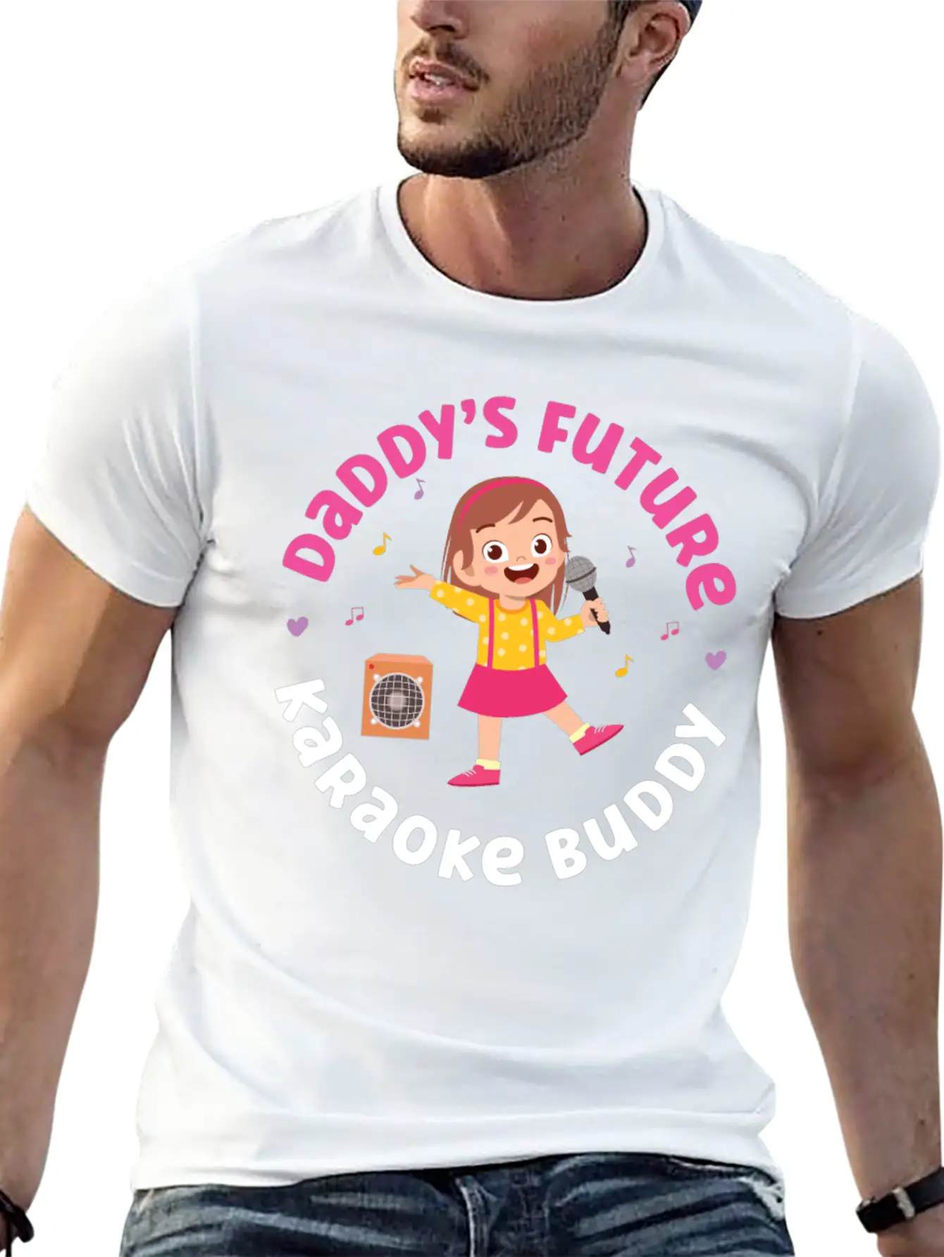 Karaoke Singer Daddy's Future Unisex Short Sleeve Soft Cotton T-Shirt – Casual Everyday Wear