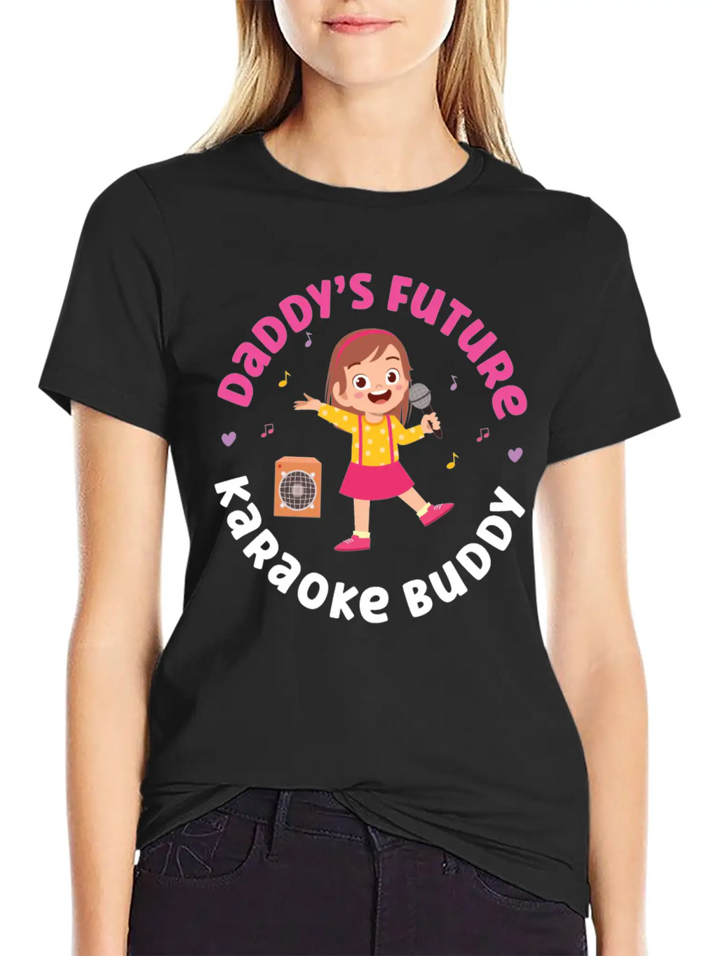 Karaoke Singer Daddy's Future Unisex Short Sleeve Soft Cotton T-Shirt – Casual Everyday Wear