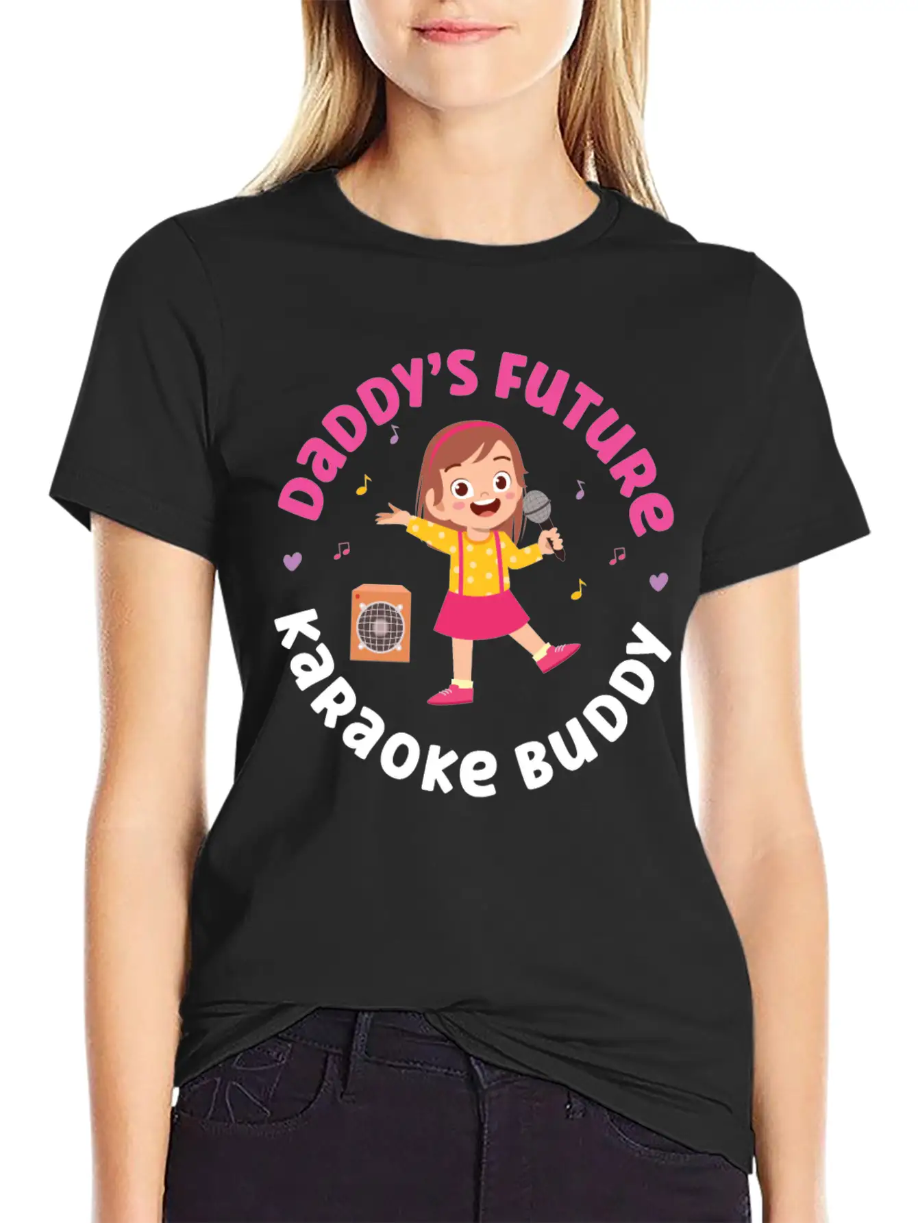 Karaoke Singer Daddy's Future Unisex Short Sleeve Soft Cotton T-Shirt – Casual Everyday Wear