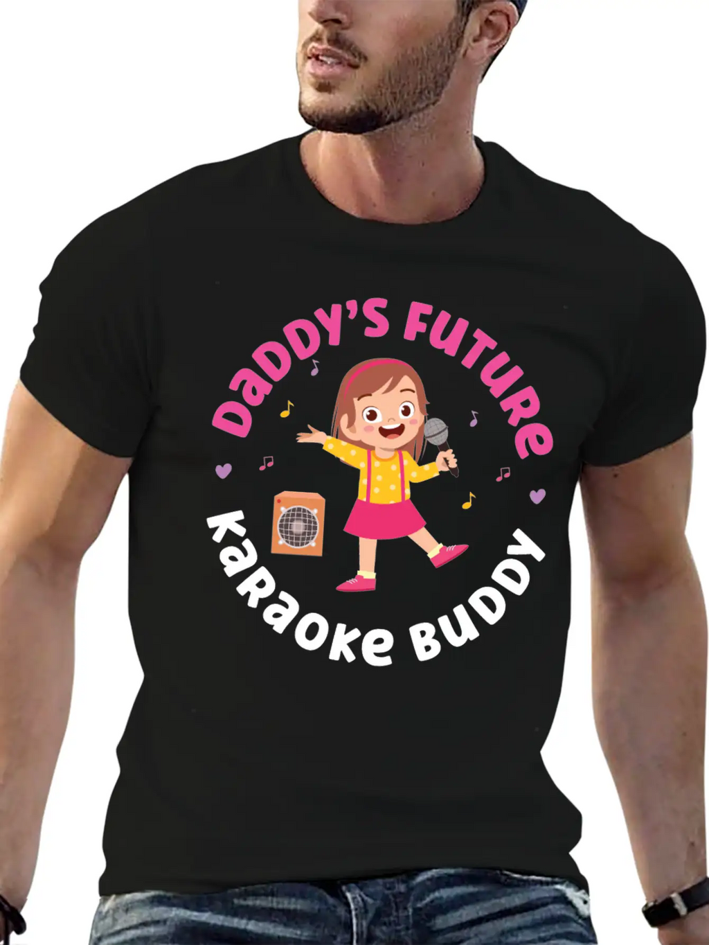 Karaoke Singer Daddy's Future Unisex Short Sleeve Soft Cotton T-Shirt – Casual Everyday Wear