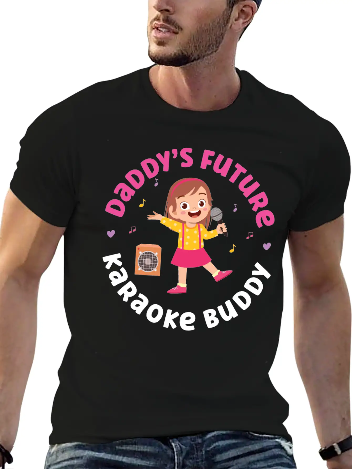 Karaoke Singer Daddy's Future Unisex Short Sleeve Soft Cotton T-Shirt – Casual Everyday Wear