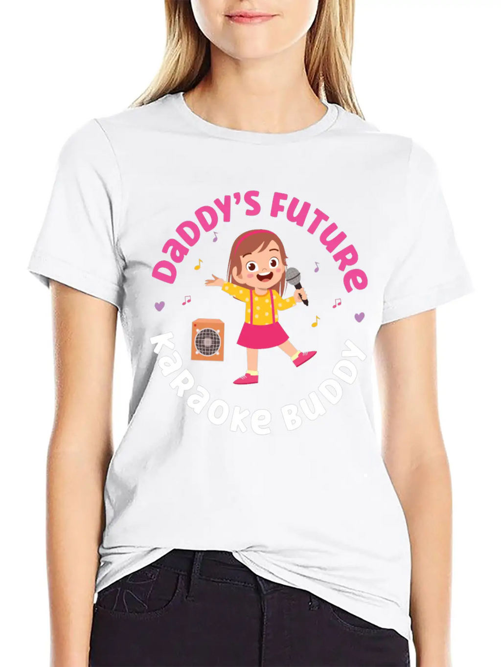 Karaoke Singer Daddy's Future Unisex Short Sleeve Soft Cotton T-Shirt – Casual Everyday Wear