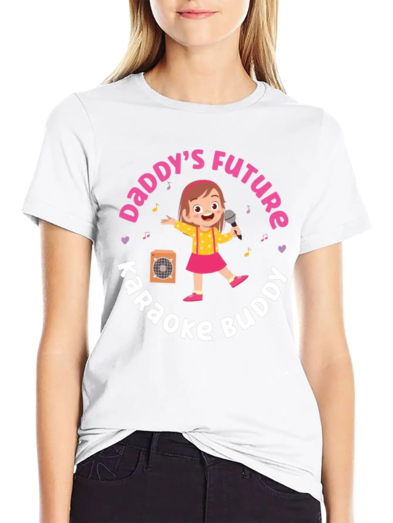 Karaoke Singer Daddy's Future Unisex Short Sleeve Soft Cotton T-Shirt – Casual Everyday Wear