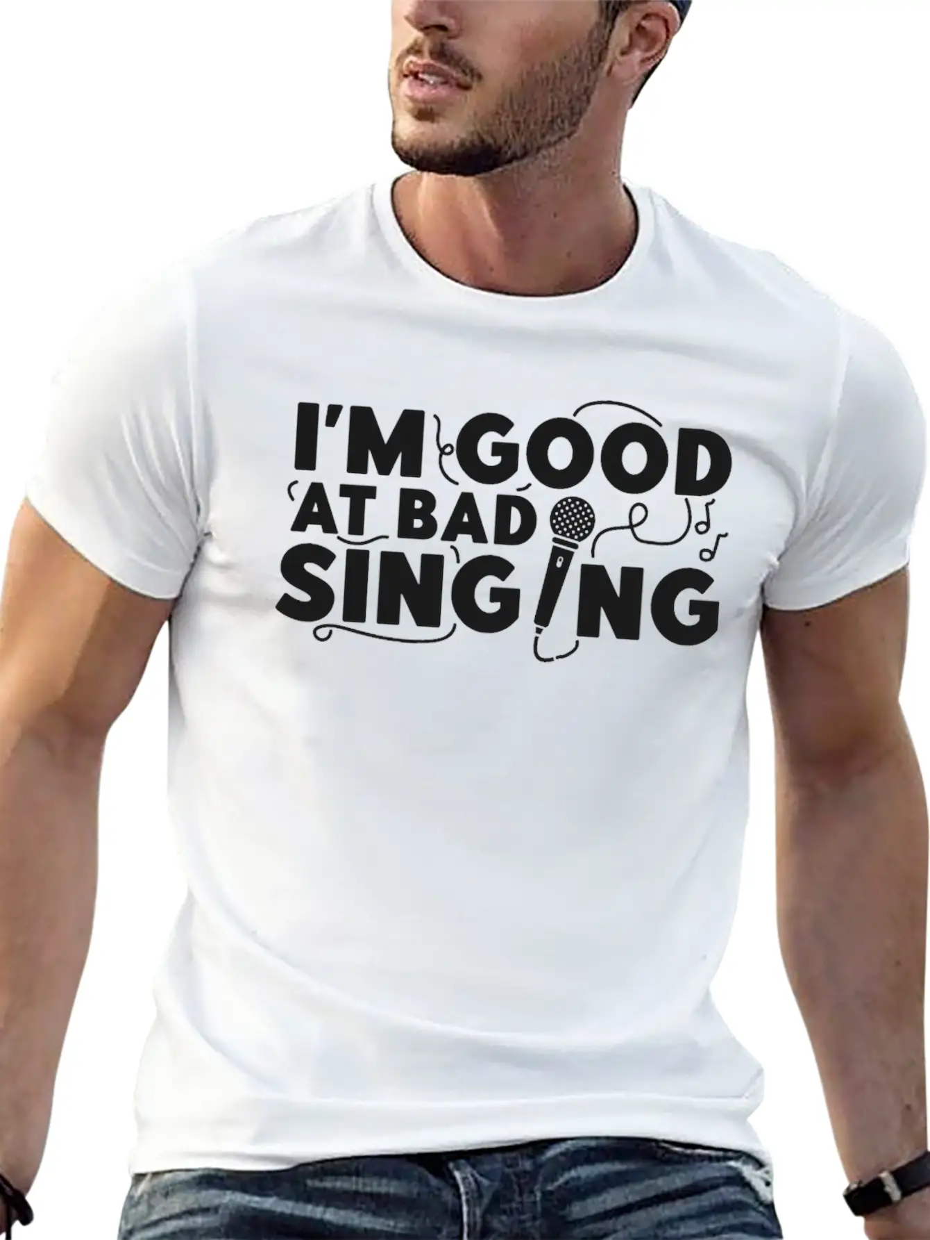Karaoke Singer I'm Good At Bad Essential Cotton Tee For Daily Outfits – Unisex Style